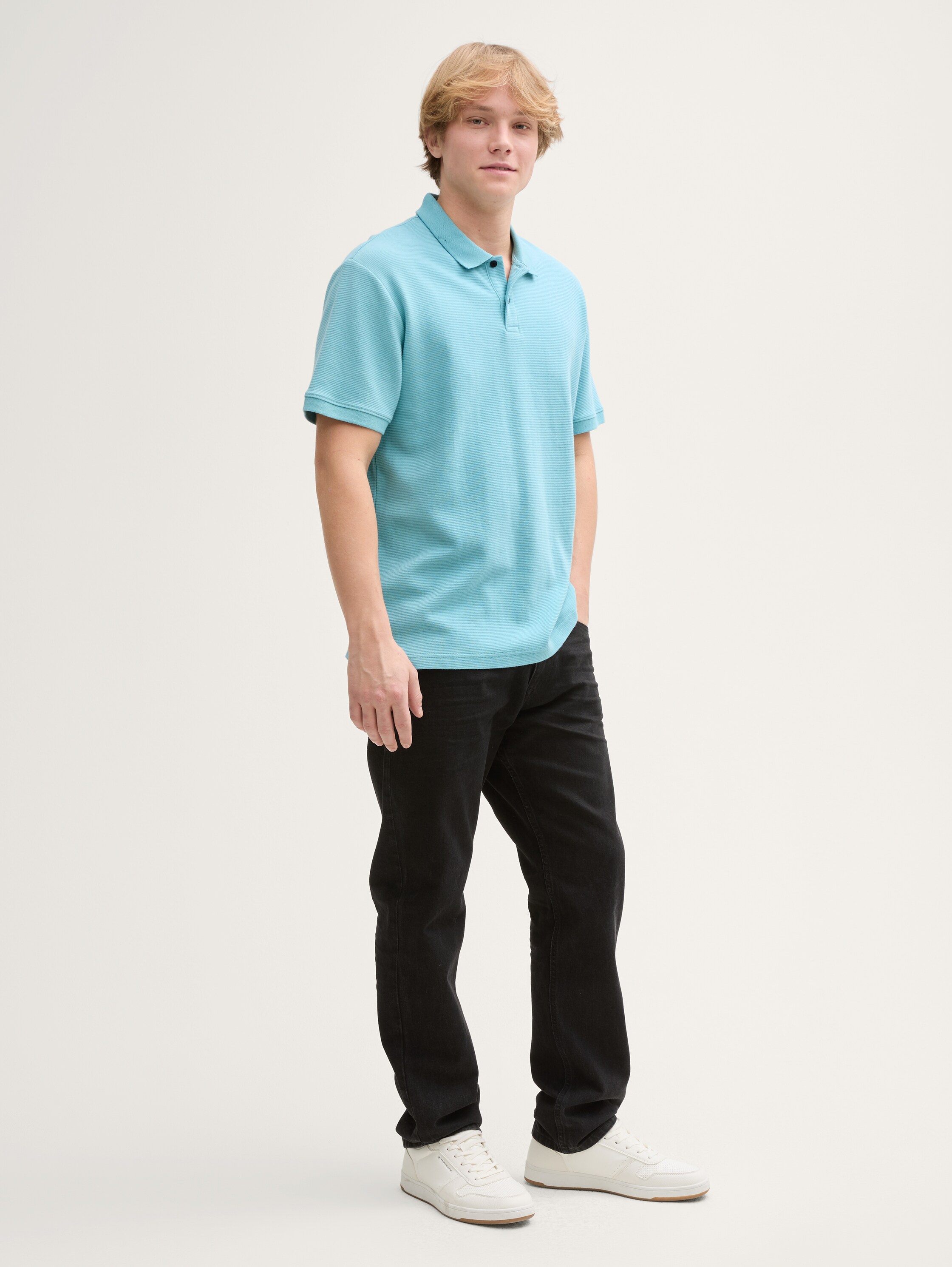 Relaxed Fit Poloshirt - dusty_blue - 