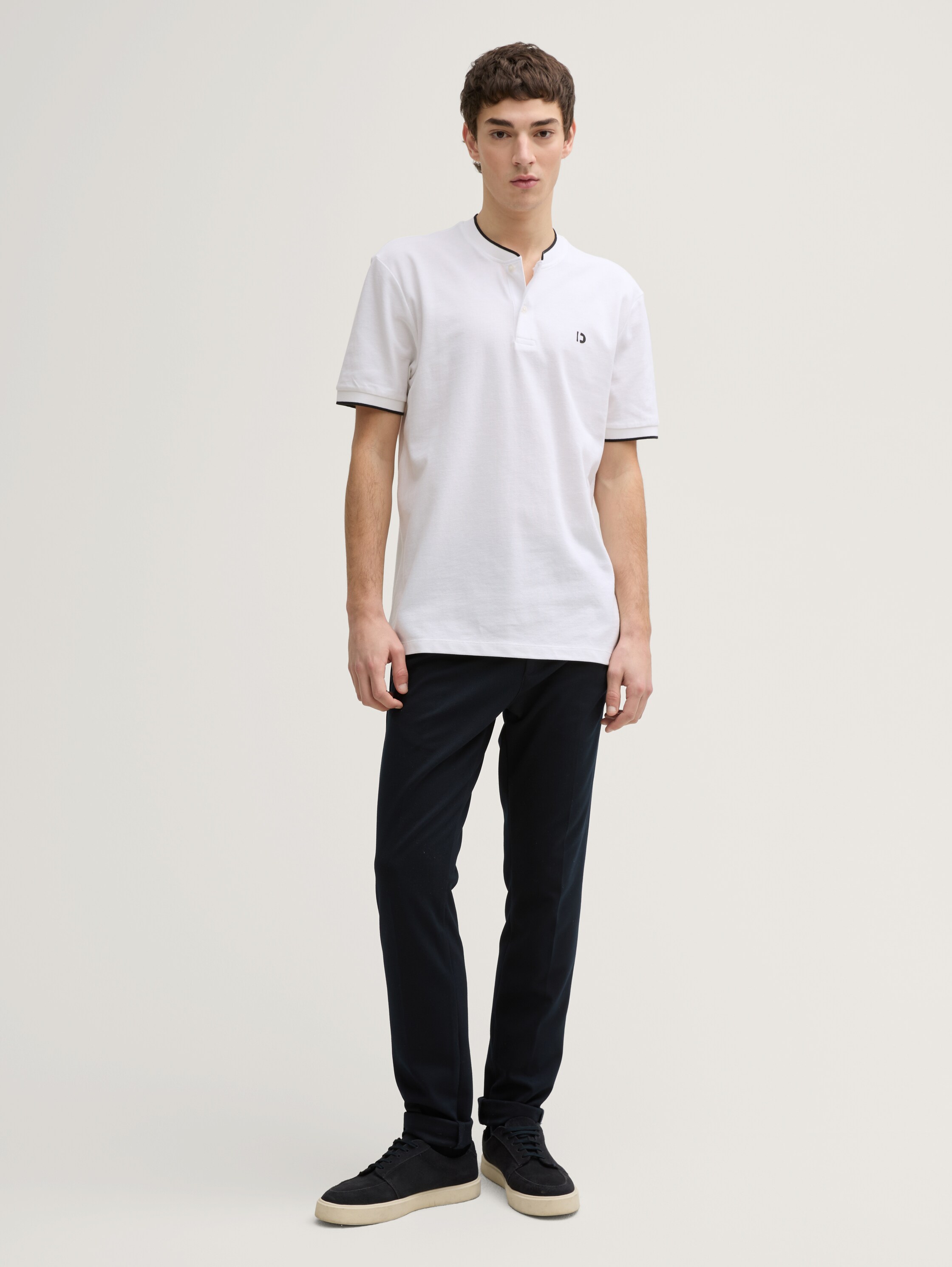 Poloshirt mit Bomberkragen - white - 