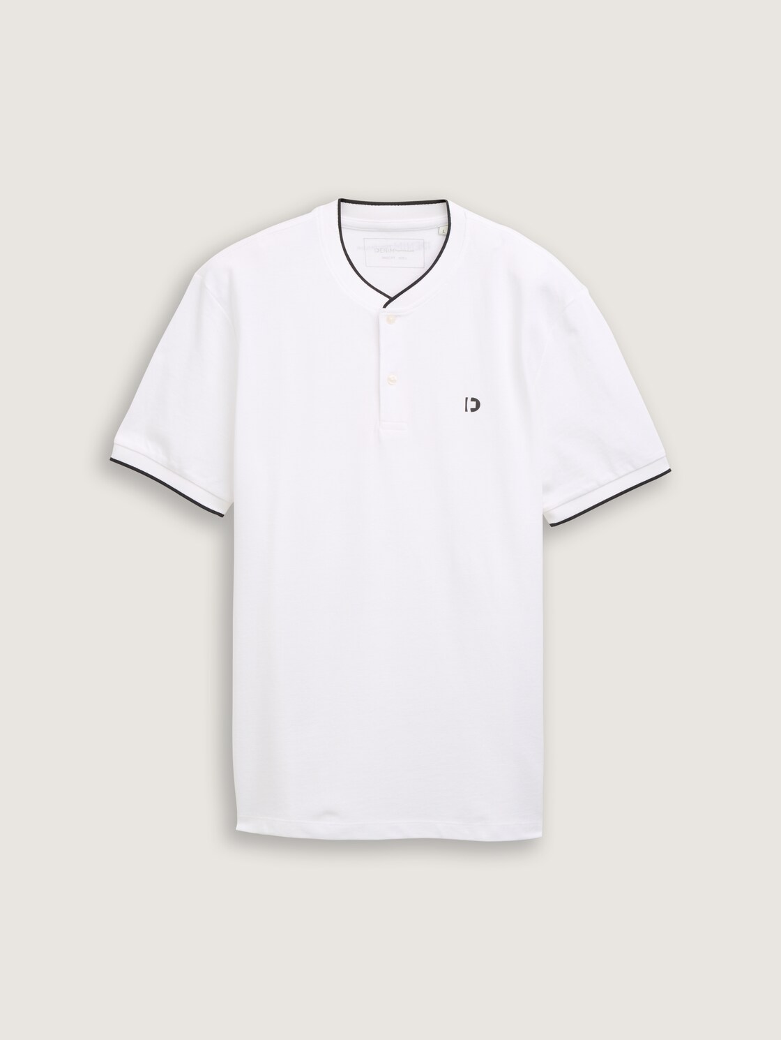 Poloshirt mit Bomberkragen - White