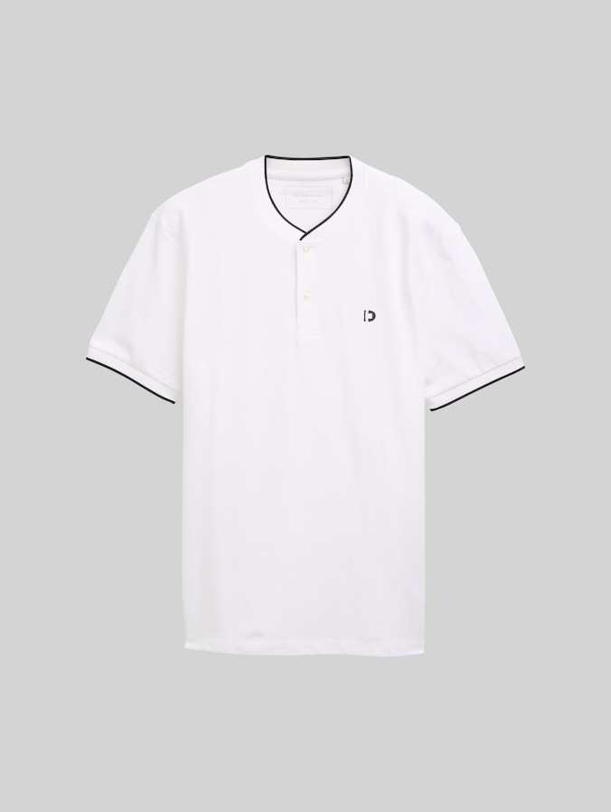 Poloshirt mit Bomberkragen von Denim Male, White