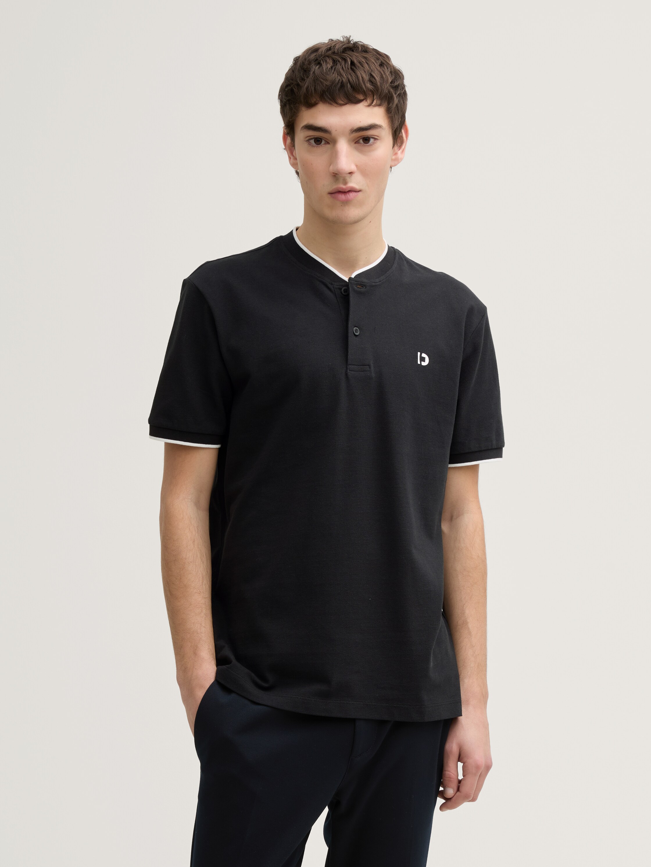 Poloshirt mit Bomberkragen - black - 