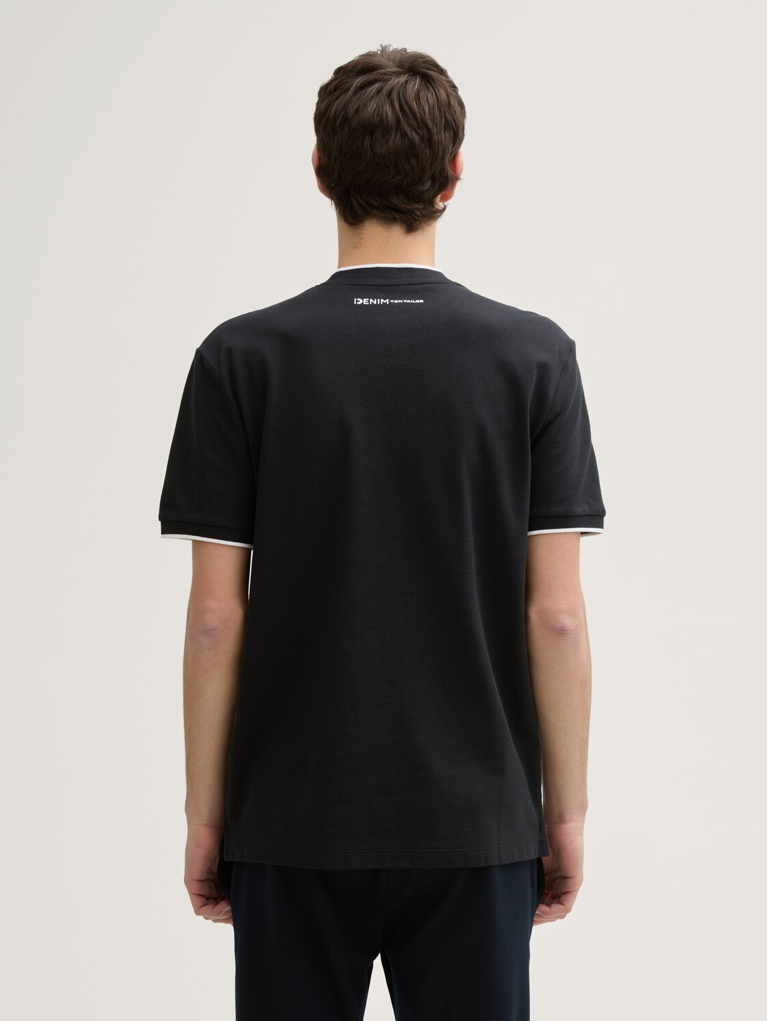 Poloshirt mit Bomberkragen - Black