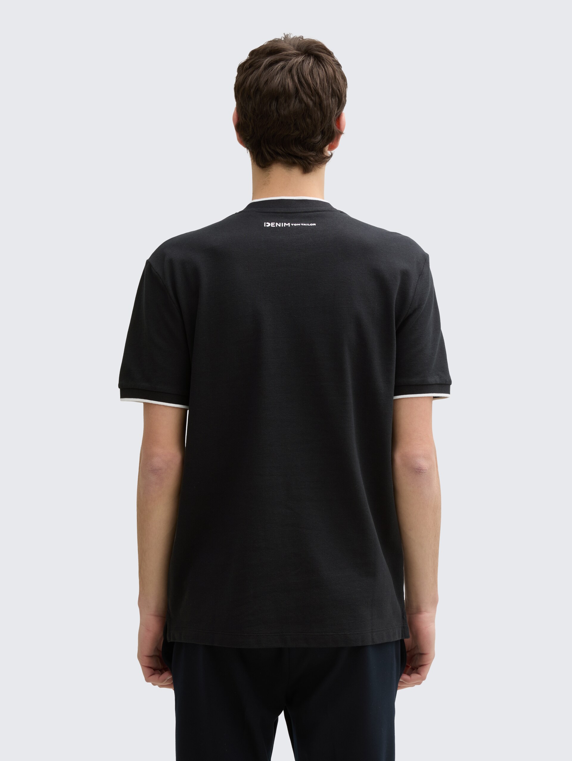 Poloshirt mit Bomberkragen - Black