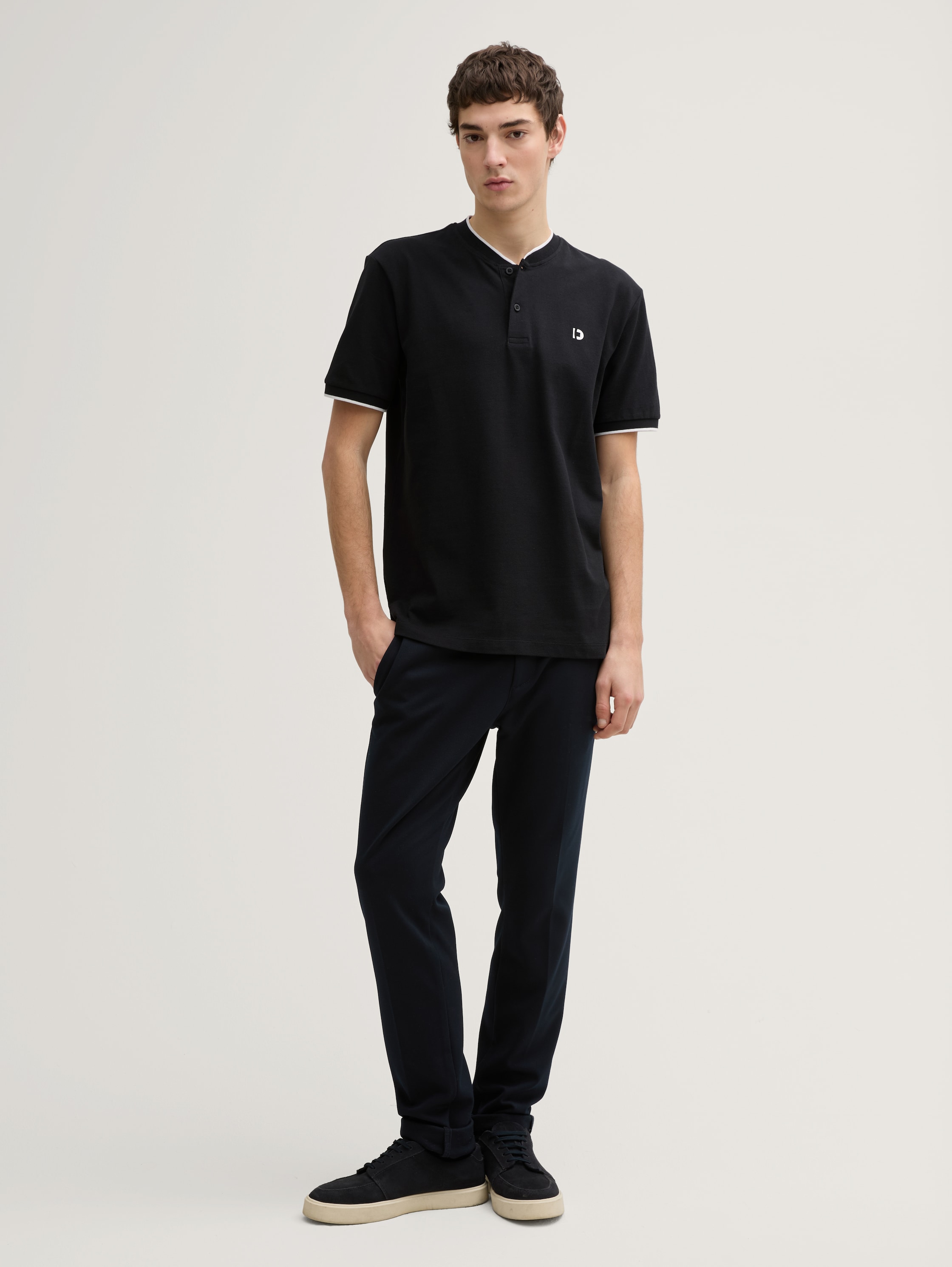Poloshirt mit Bomberkragen - black - 