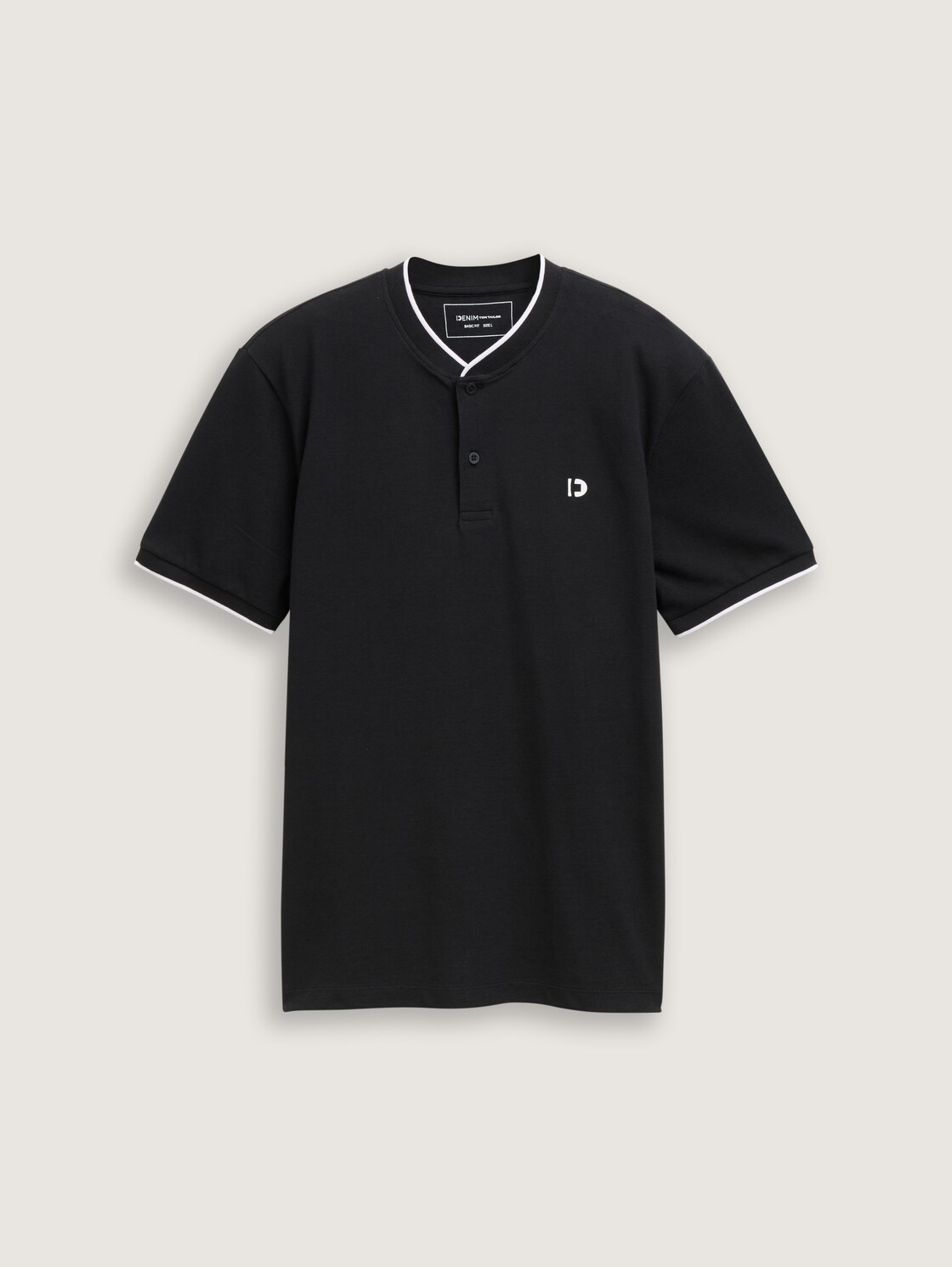 Poloshirt mit Bomberkragen - Black
