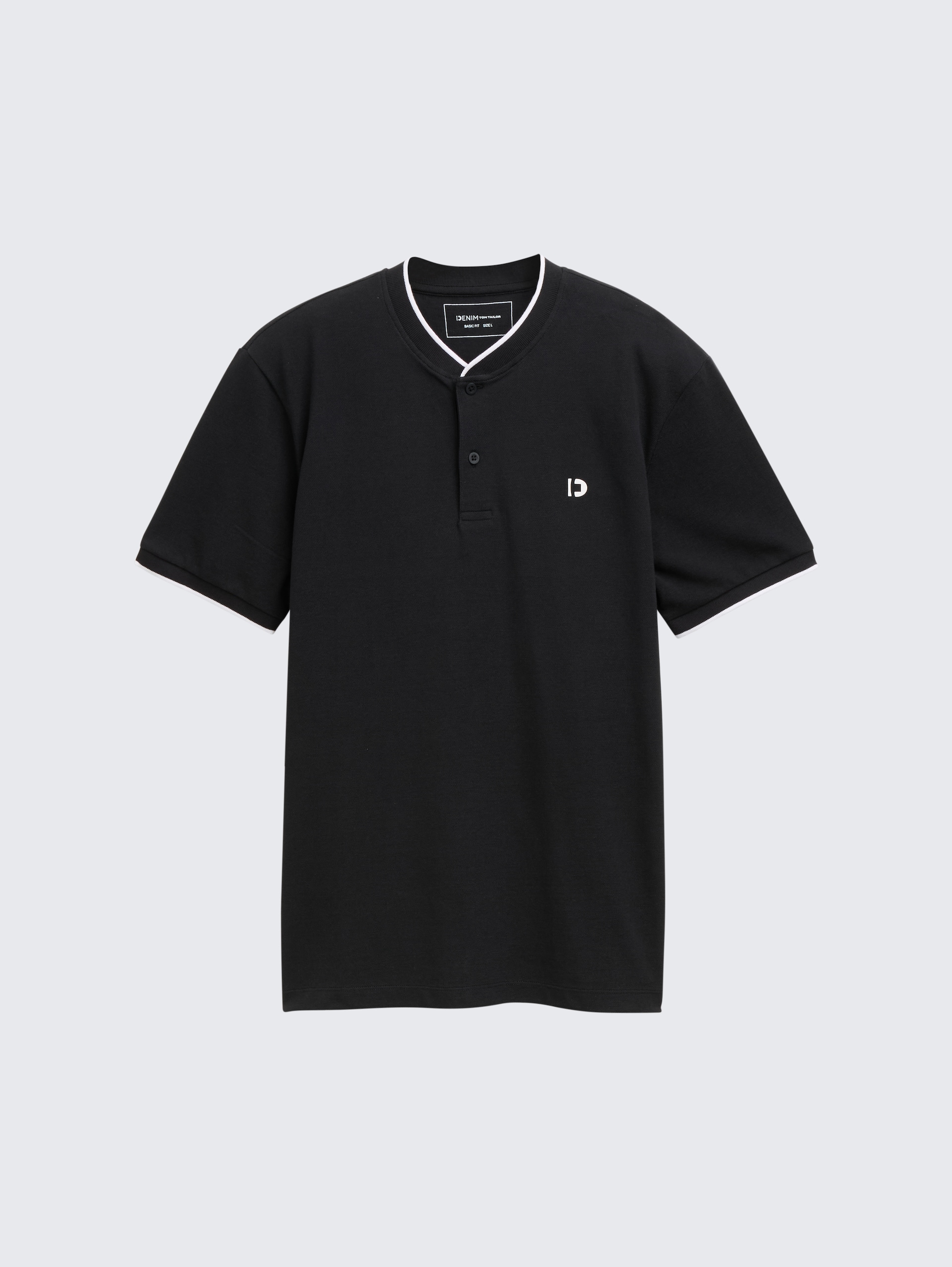Poloshirt mit Bomberkragen - Black