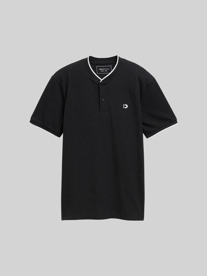 Poloshirt mit Bomberkragen von Denim Male, Black