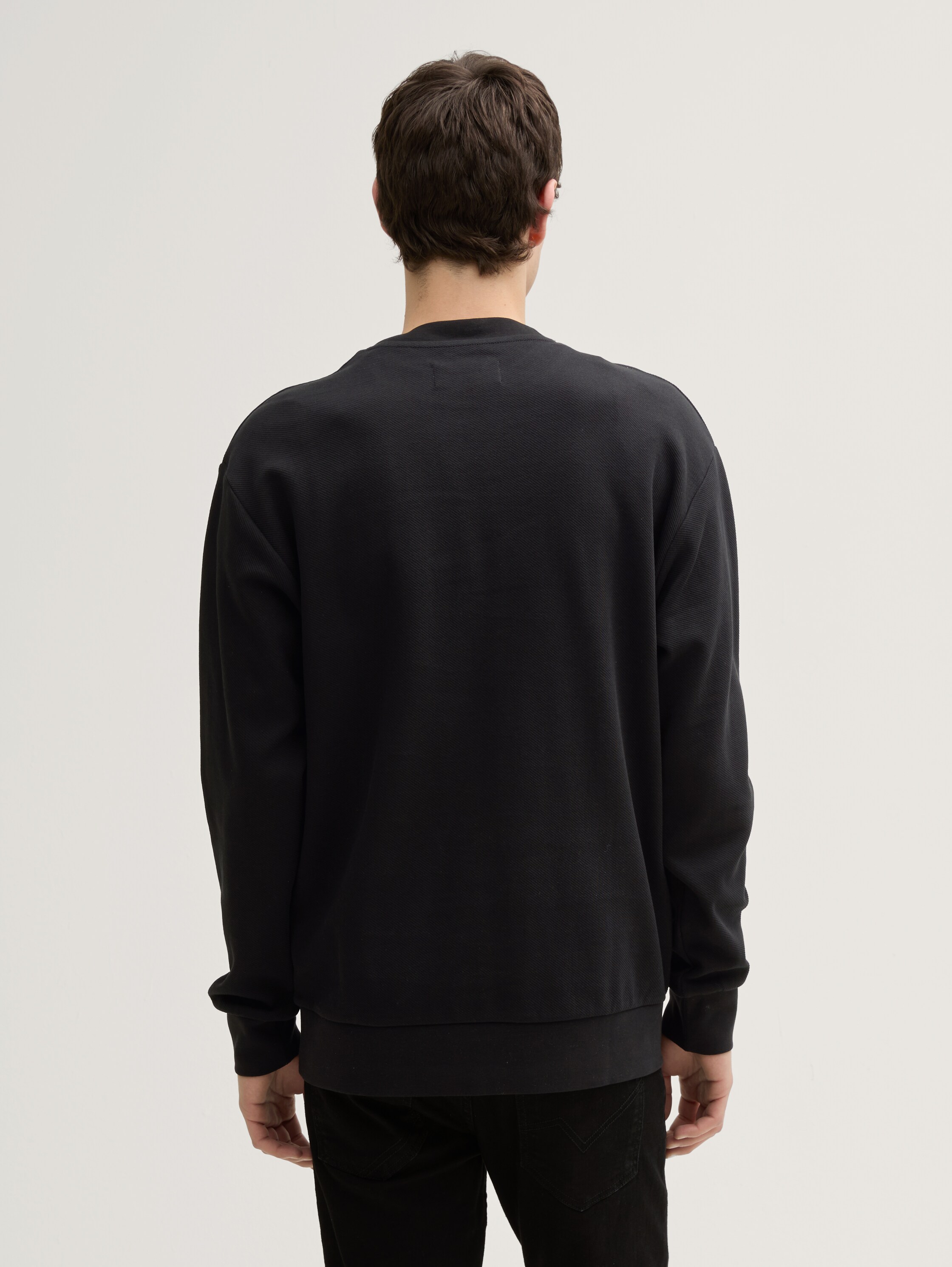 Sweatshirt mit Logo-Label - black - 