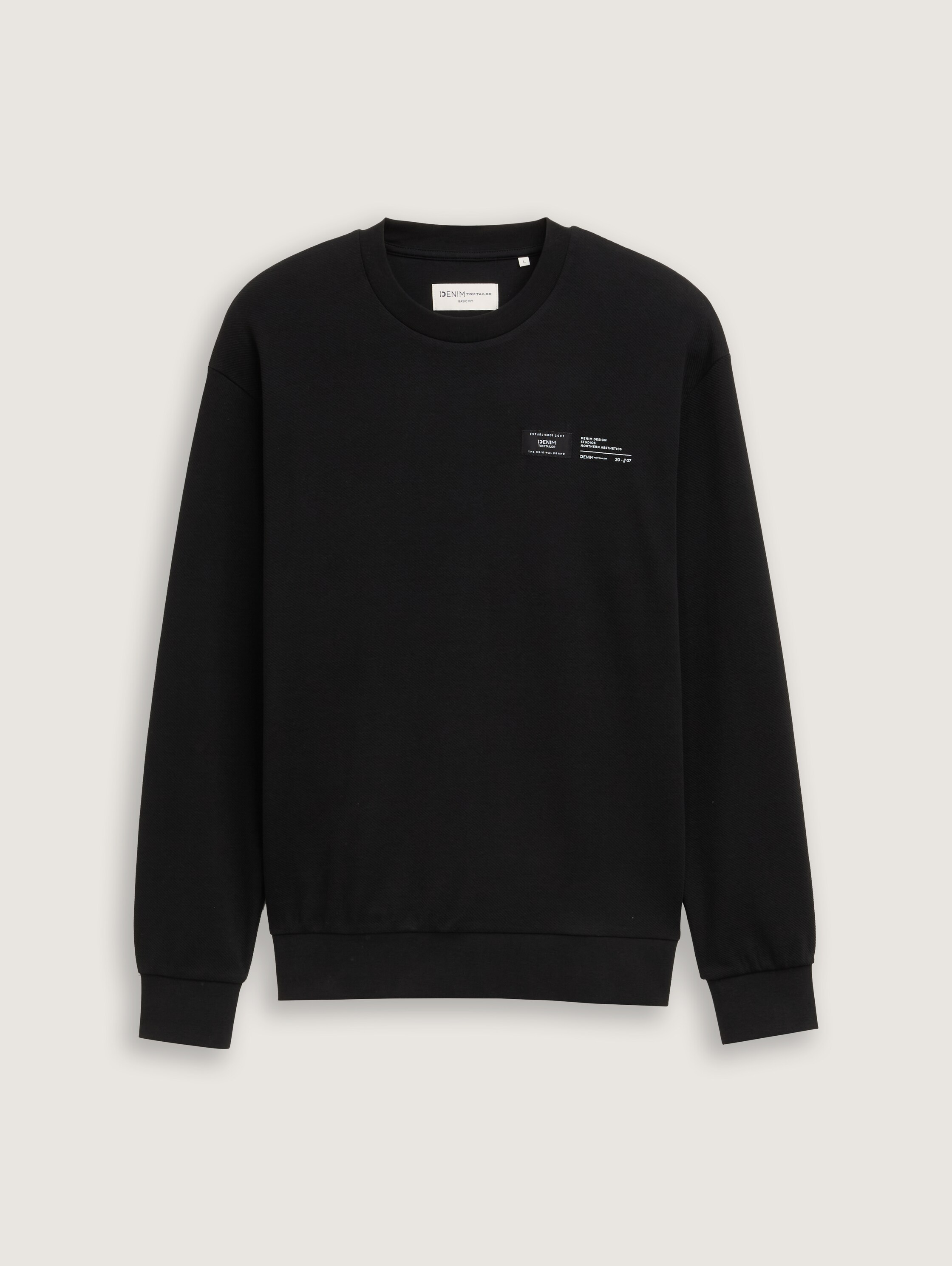 Sweatshirt mit Logo-Label - black - 