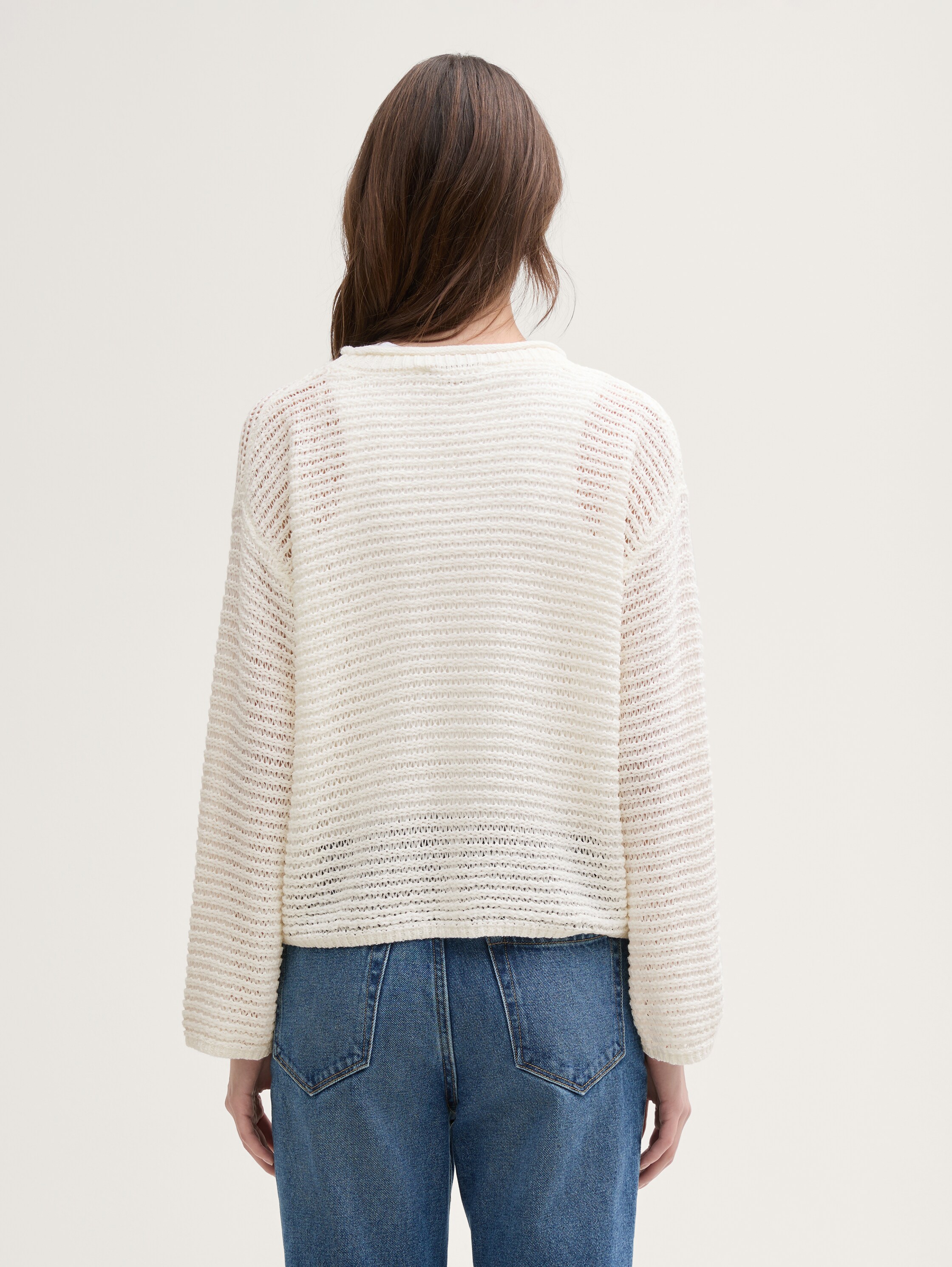 Pullover mit Lochmuster - off_white_1 - 