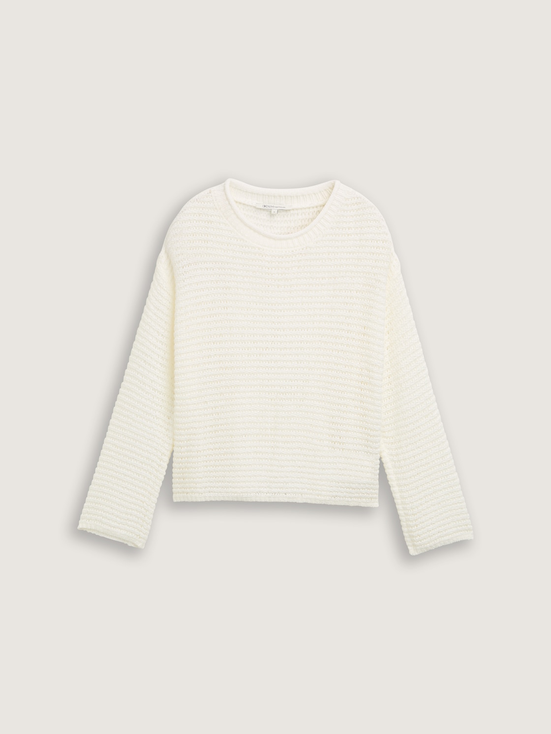 Pullover mit Lochmuster - off white