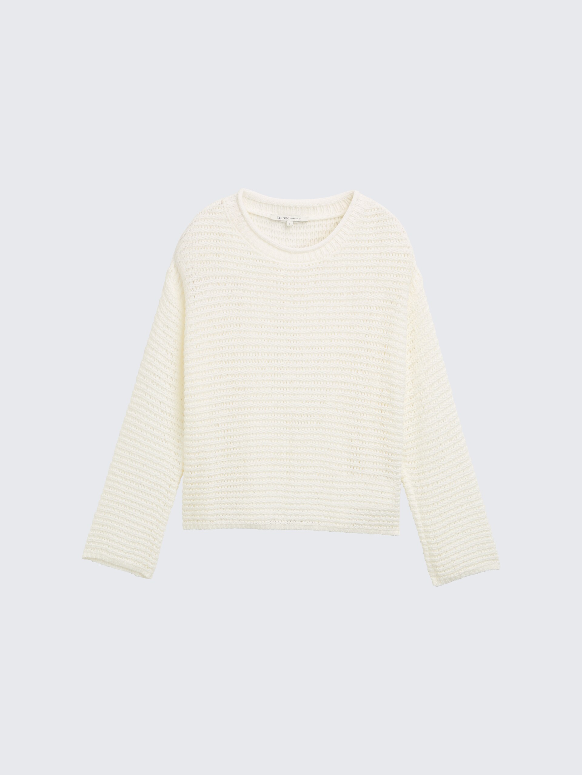 Pullover mit Lochmuster - off white
