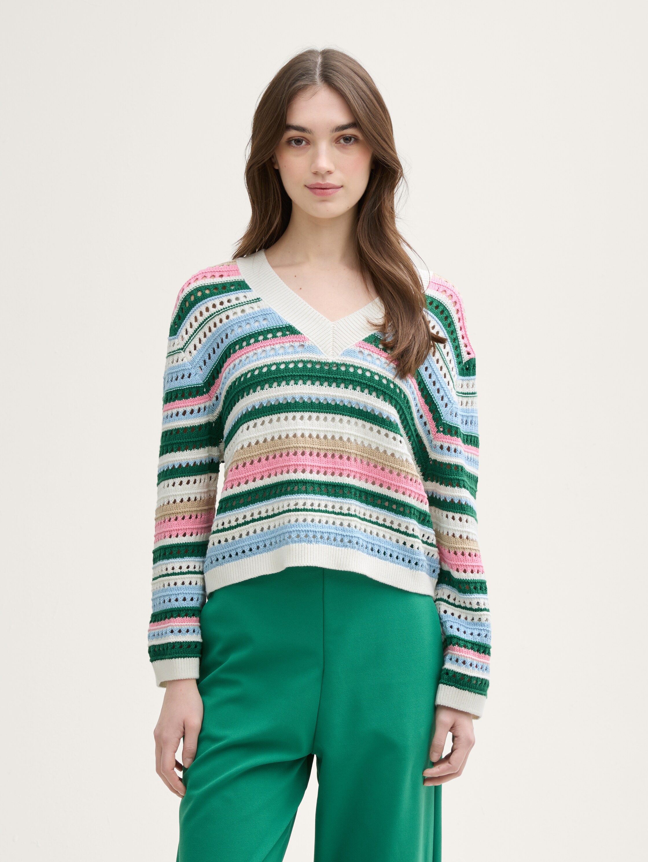 Relaxed Fit Strickpullover - multicolor_stripe - 