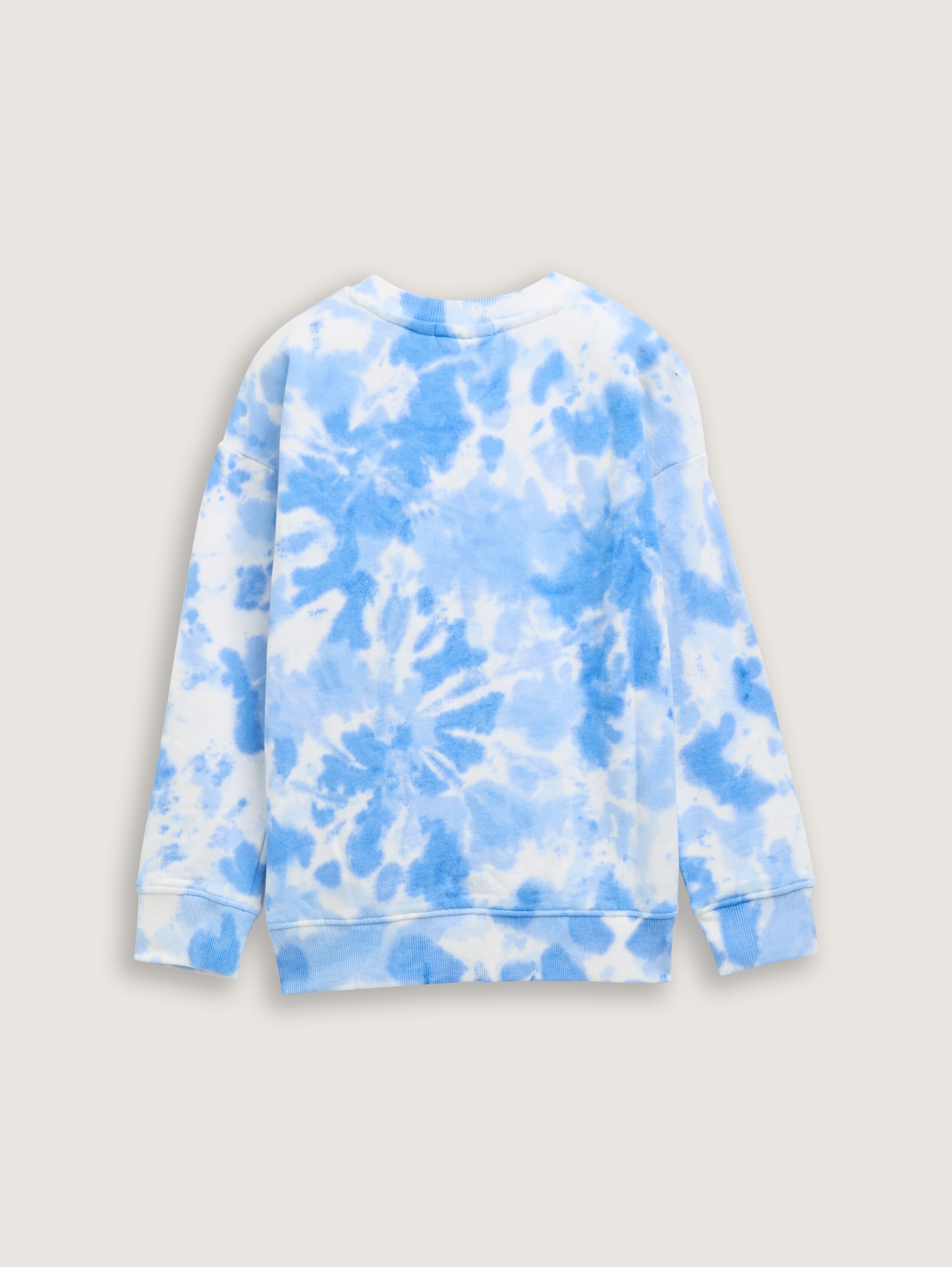 Oversized tie-dye sweatshirt - mid_blue_white_tie_dye_design - 
