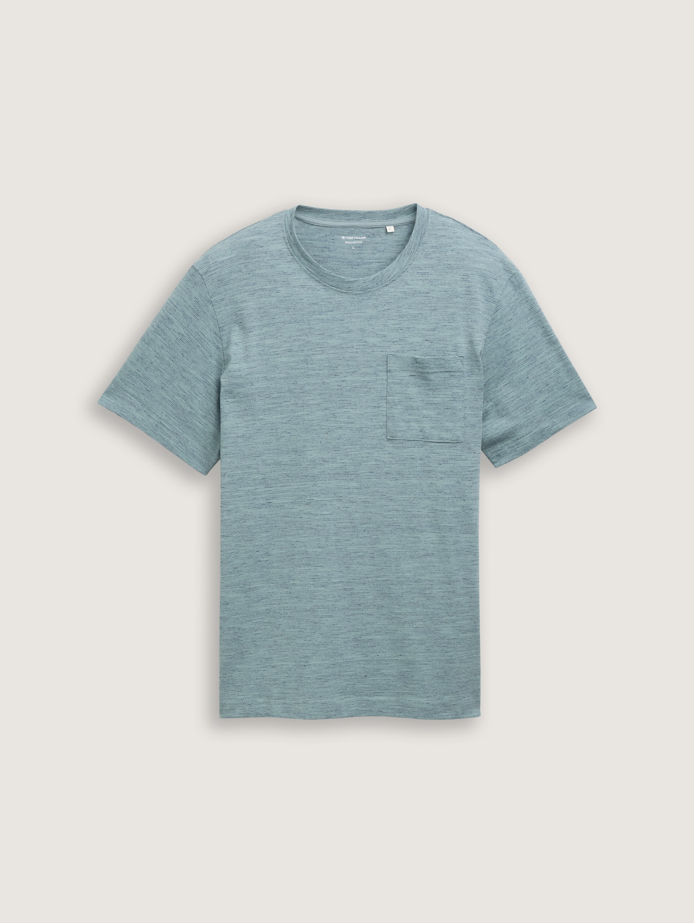 T-shirt met borstzak - grey mint navy injected - Product vooraanzicht