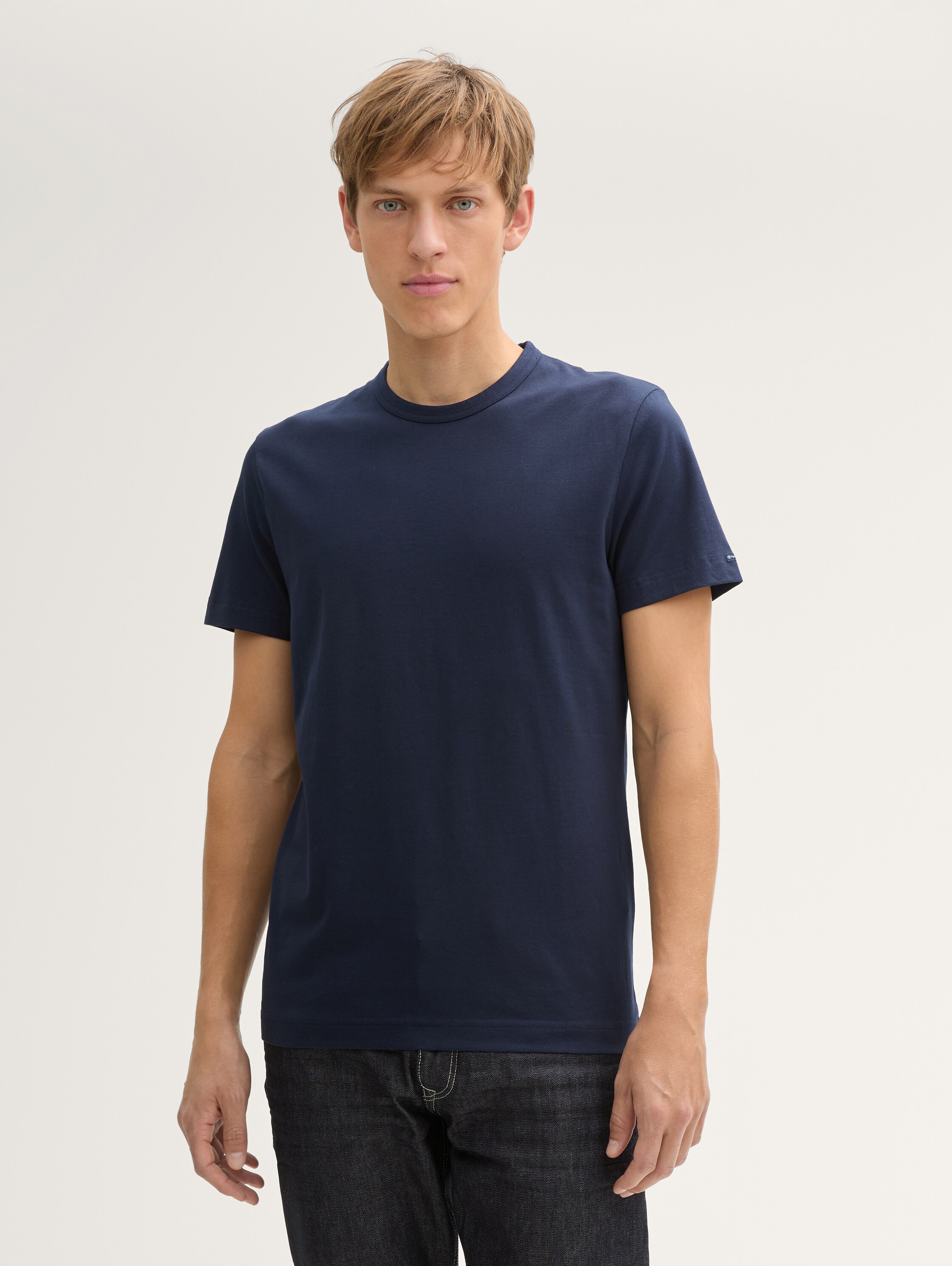 Slim fit T-shirt with stretch - sky_captain_blue_1 - 