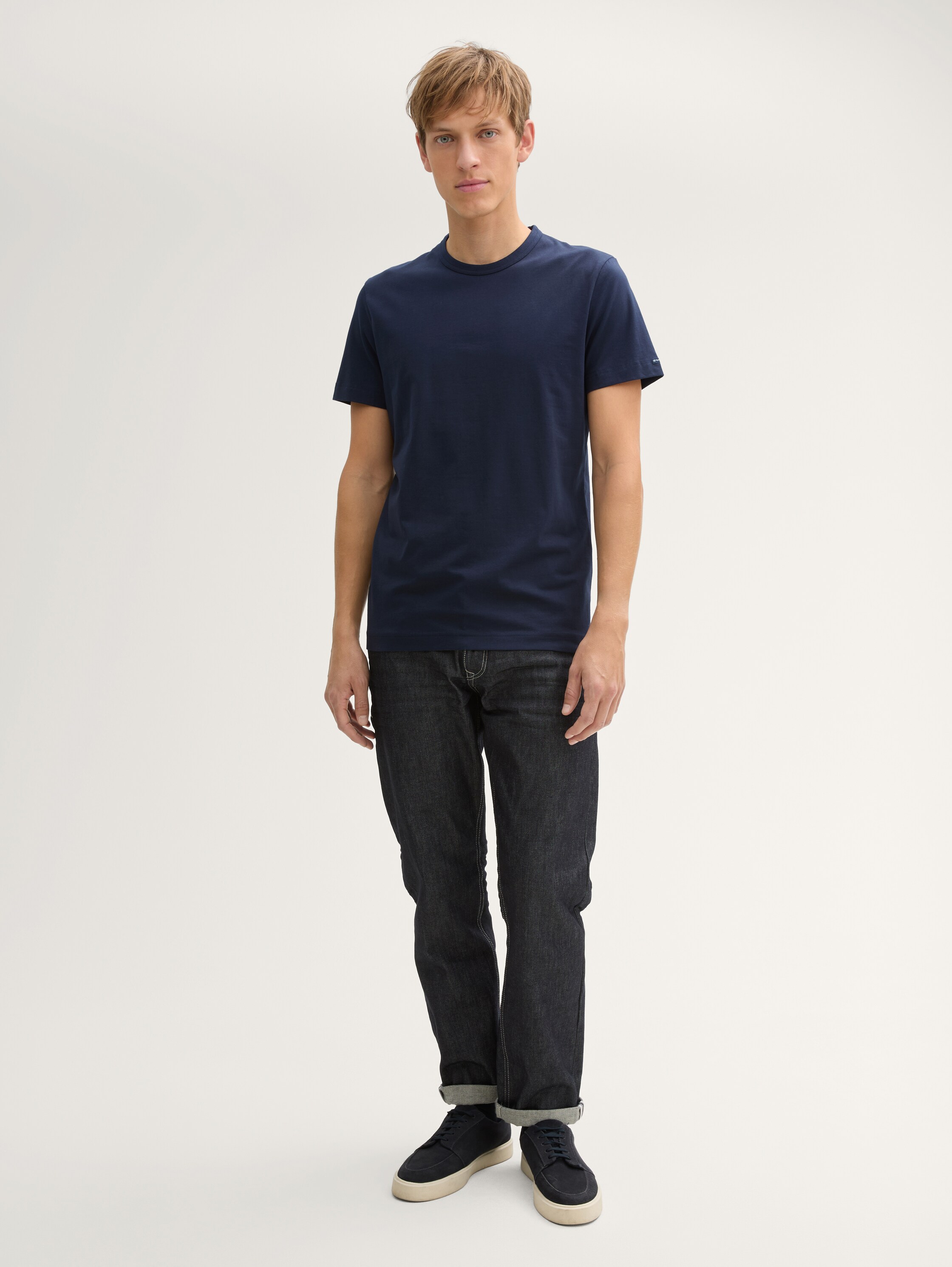 Slim fit T-shirt with stretch - sky_captain_blue_1 - 