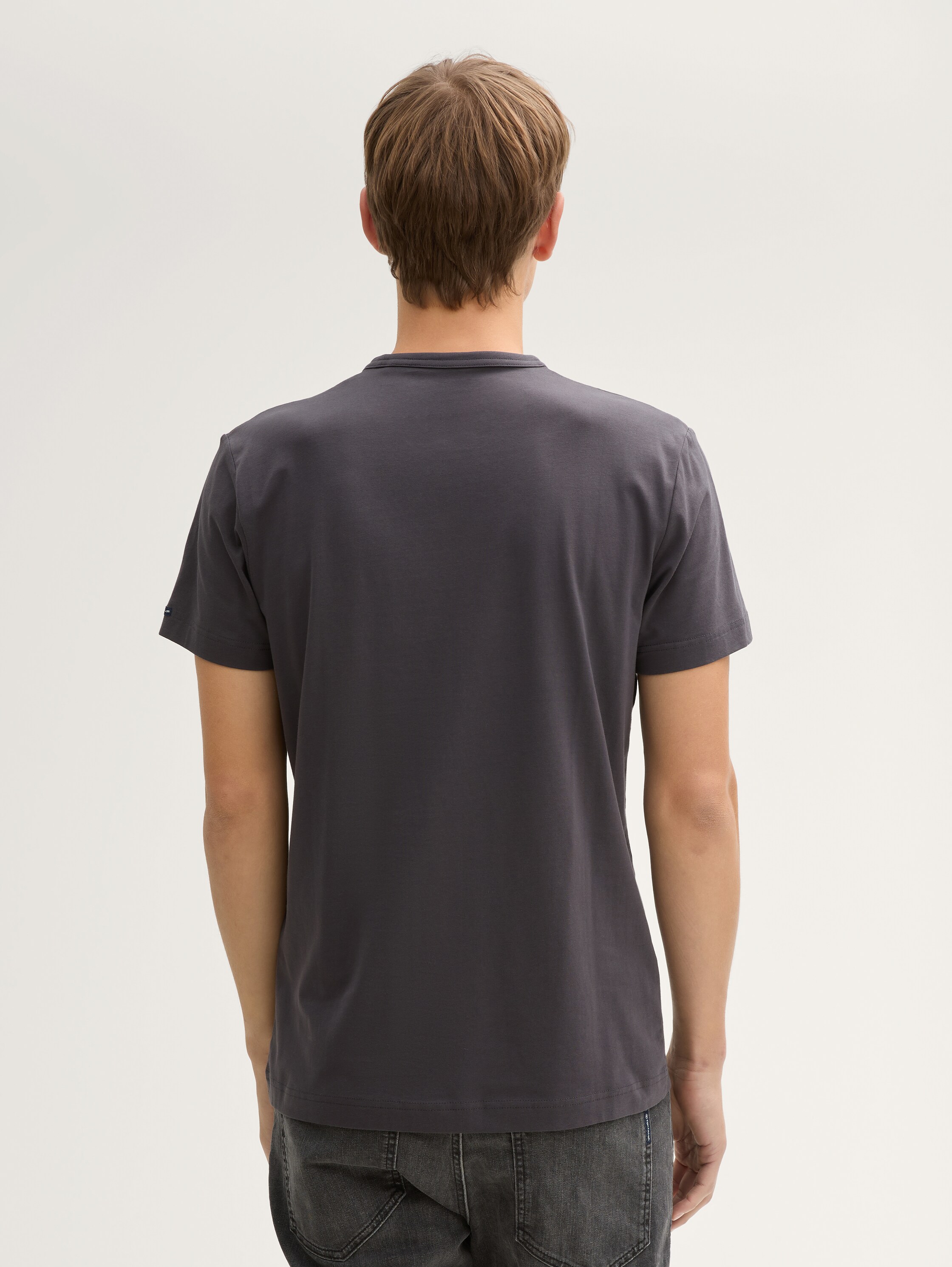 Slim Fit T-Shirt mit Stretch-Anteil - tarmac_grey - 