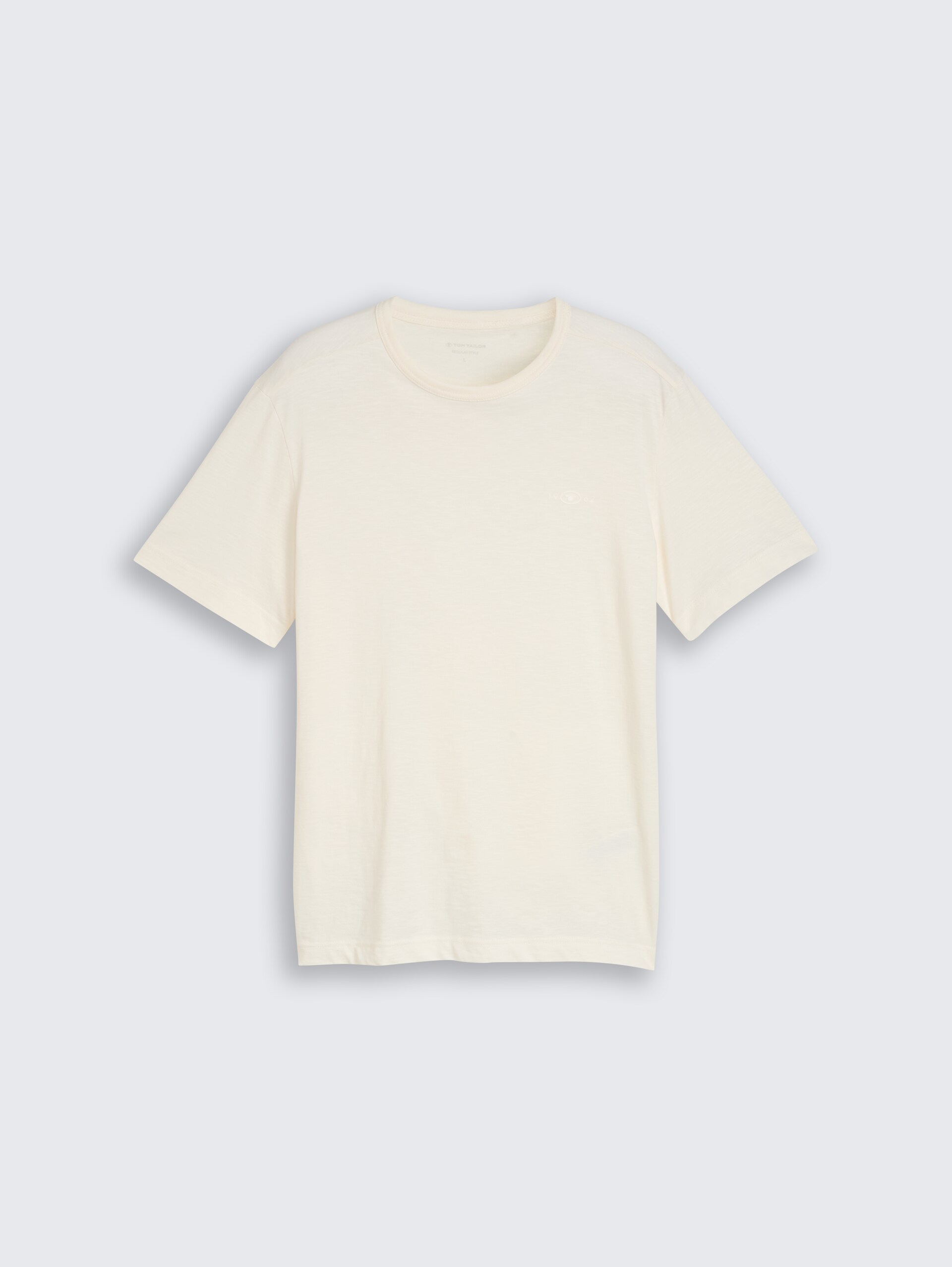 Basic cotton T-shirt - Gardenia White - Front product view