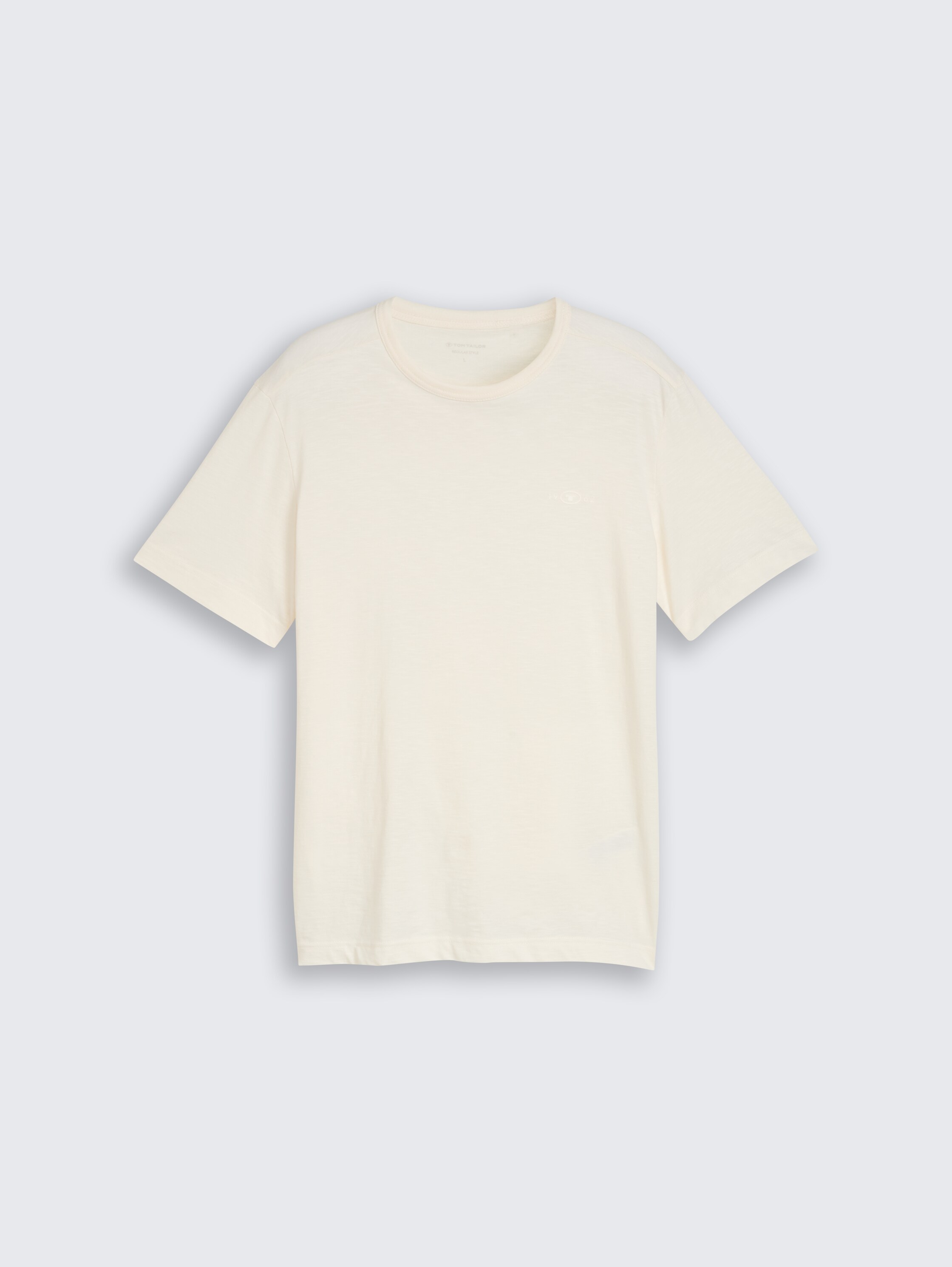 Basic T-Shirt aus Baumwolle - gardenia_white - 