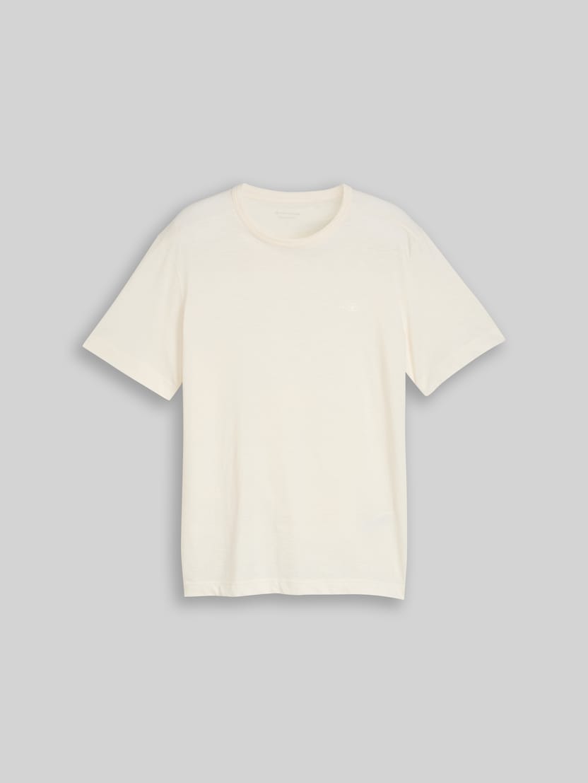 Basic cotton T-shirt by Men, Gardenia White