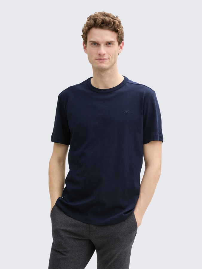 Basic T-Shirt aus Baumwolle von Men, sky captain blue