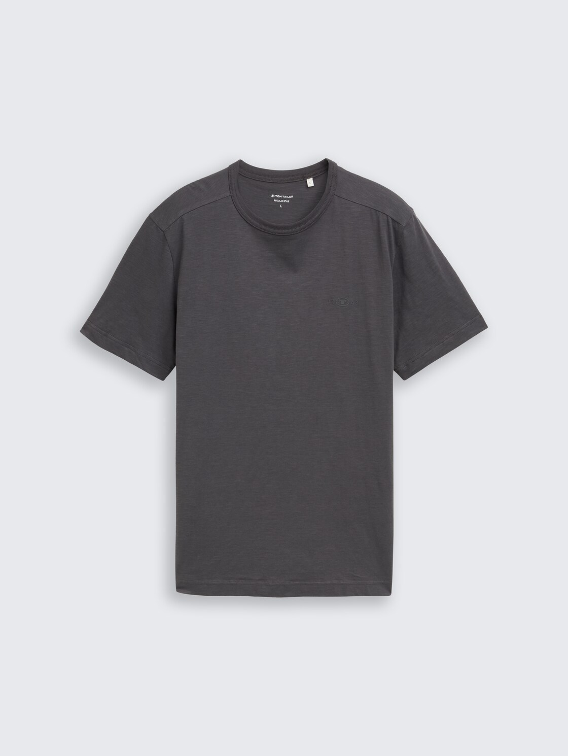 Basic T-Shirt aus Baumwolle - Tarmac Grey - Vorder-Produkt-Ansicht