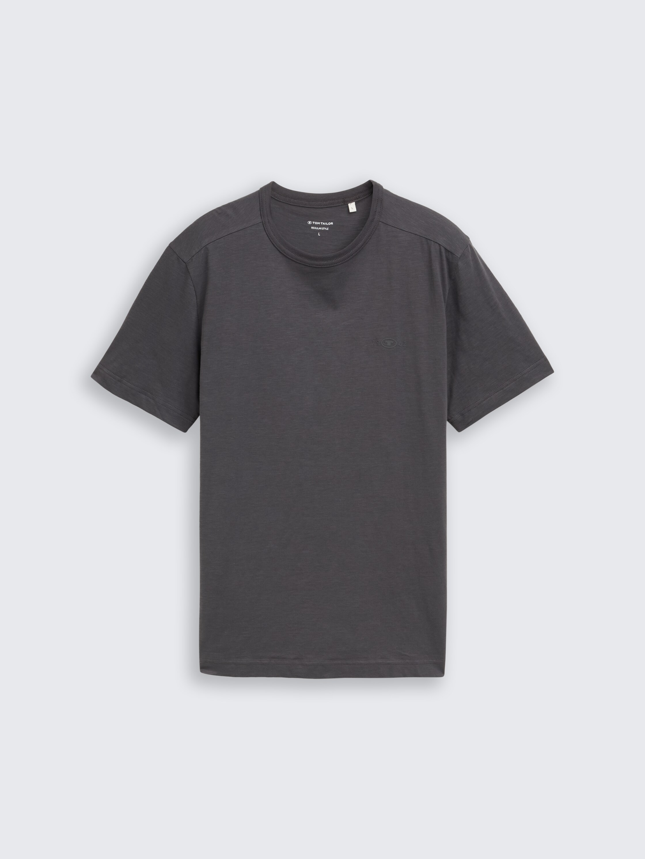 Basic T-Shirt aus Baumwolle - tarmac_grey - 