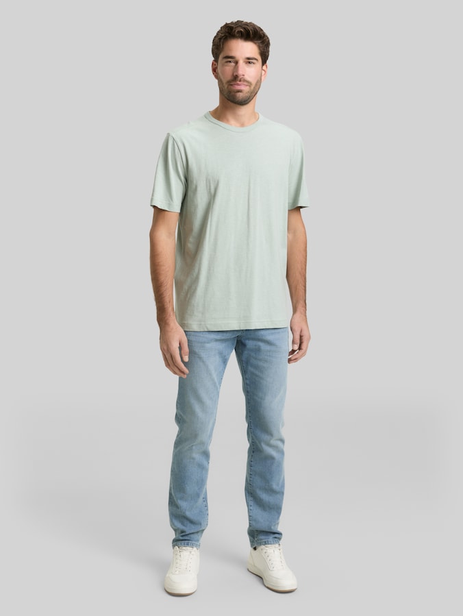 Basic T-Shirt aus Baumwolle von Men, soft greyish green