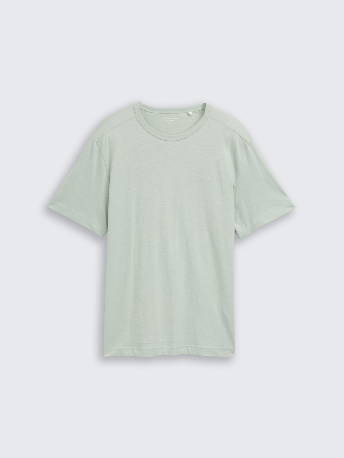 Basic T-Shirt aus Baumwolle - soft greyish green - Vorder-Produkt-Ansicht