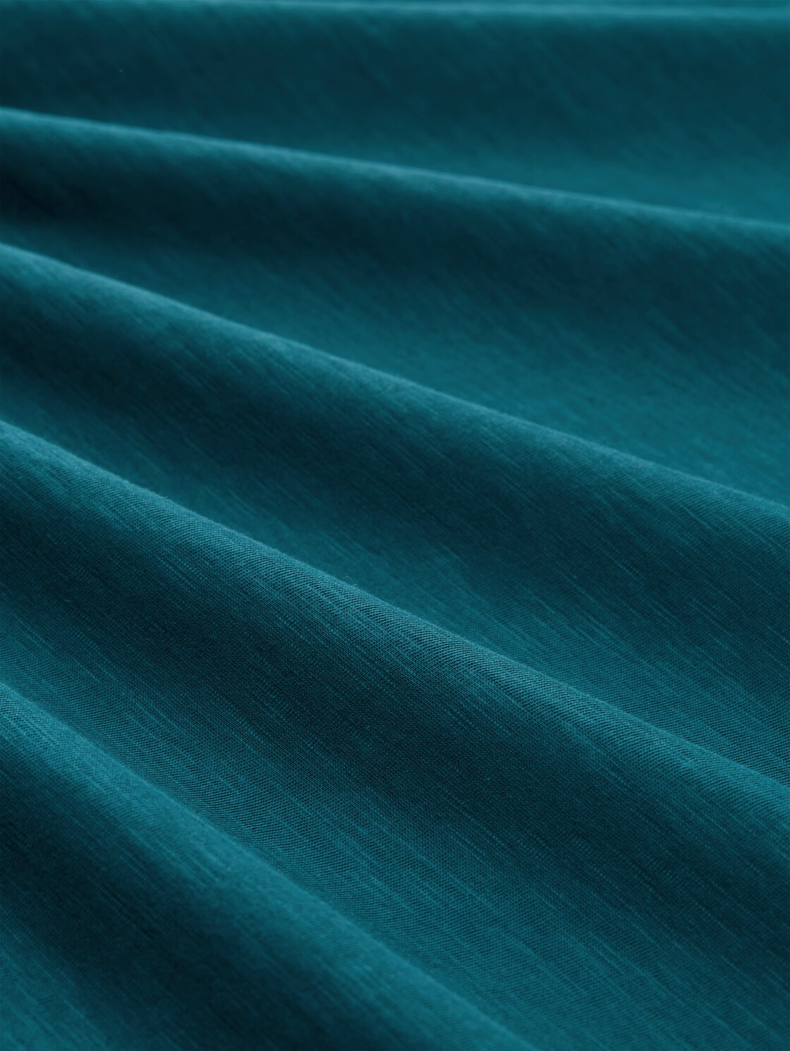 Basic T-Shirt aus Baumwolle - Deep Meadow Green - Material-Ansicht