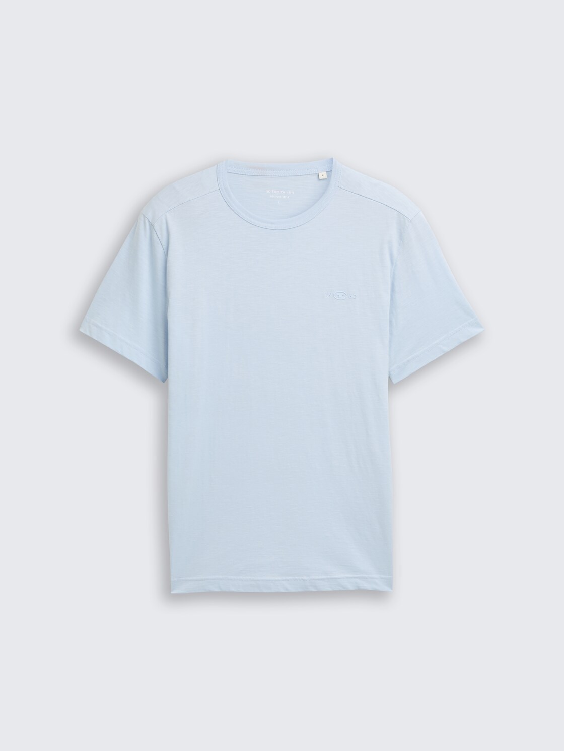 Basic T-Shirt aus Baumwolle - Light Metal Blue - Vorder-Produkt-Ansicht