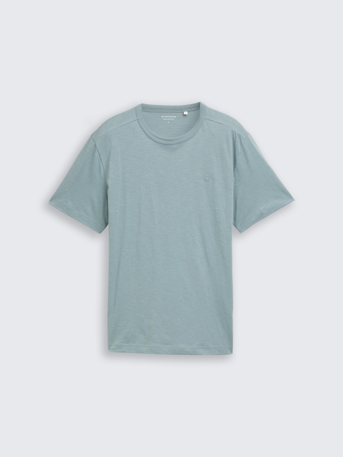 Basic T-Shirt aus Baumwolle - grey mint - Vorder-Produkt-Ansicht