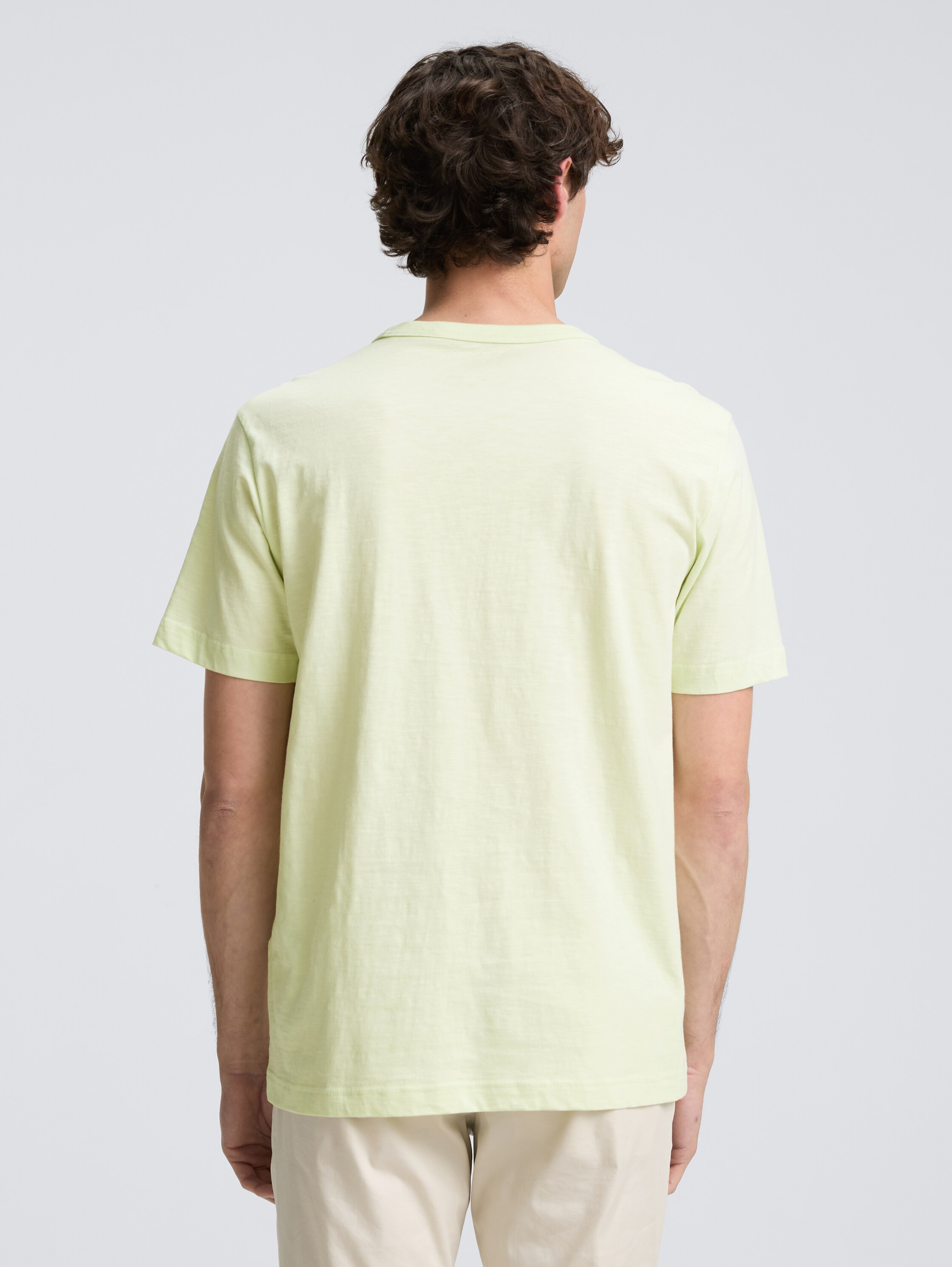 Basic T-Shirt aus Baumwolle - lime_cream_green - 