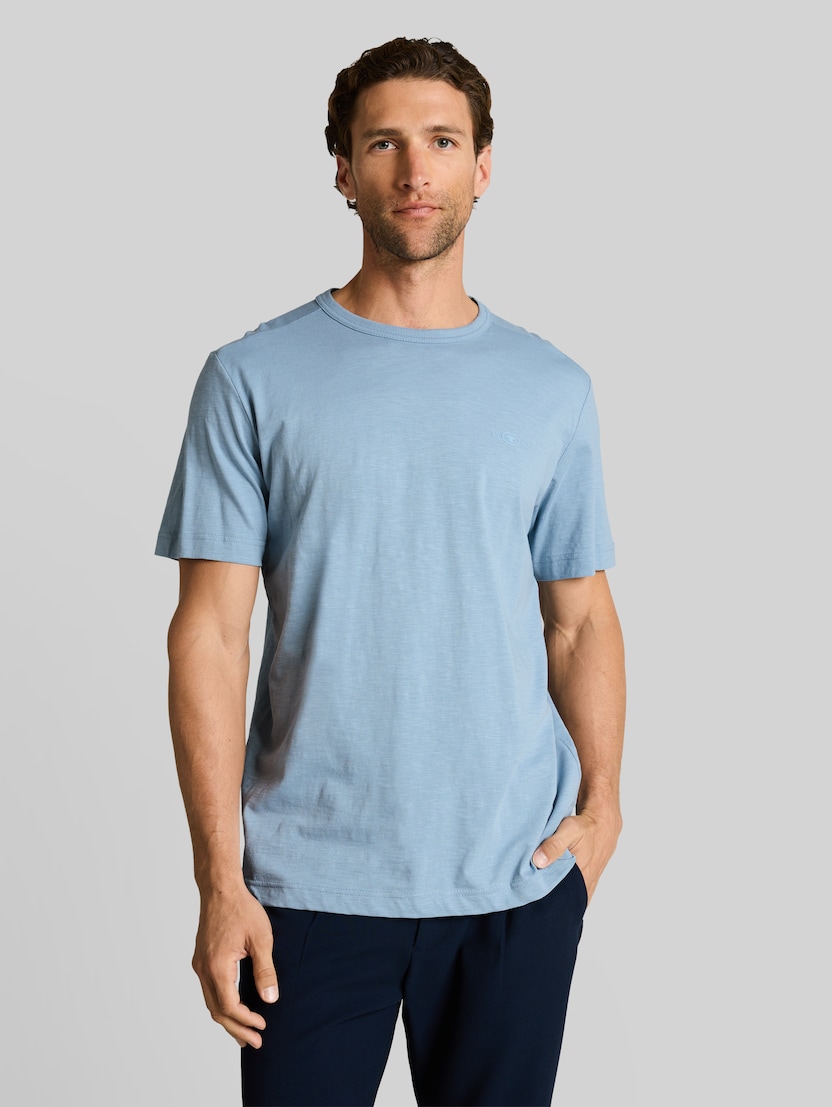 Basic T-Shirt aus Baumwolle von Men, mountain spring blue