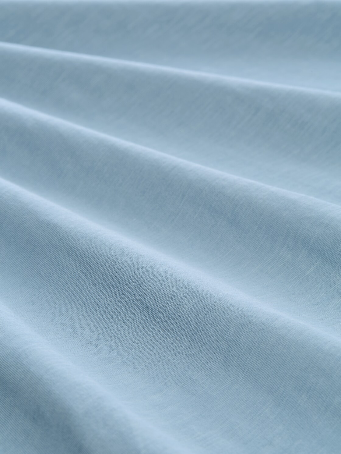 Basic T-Shirt aus Baumwolle - mountain spring blue - Material-Ansicht