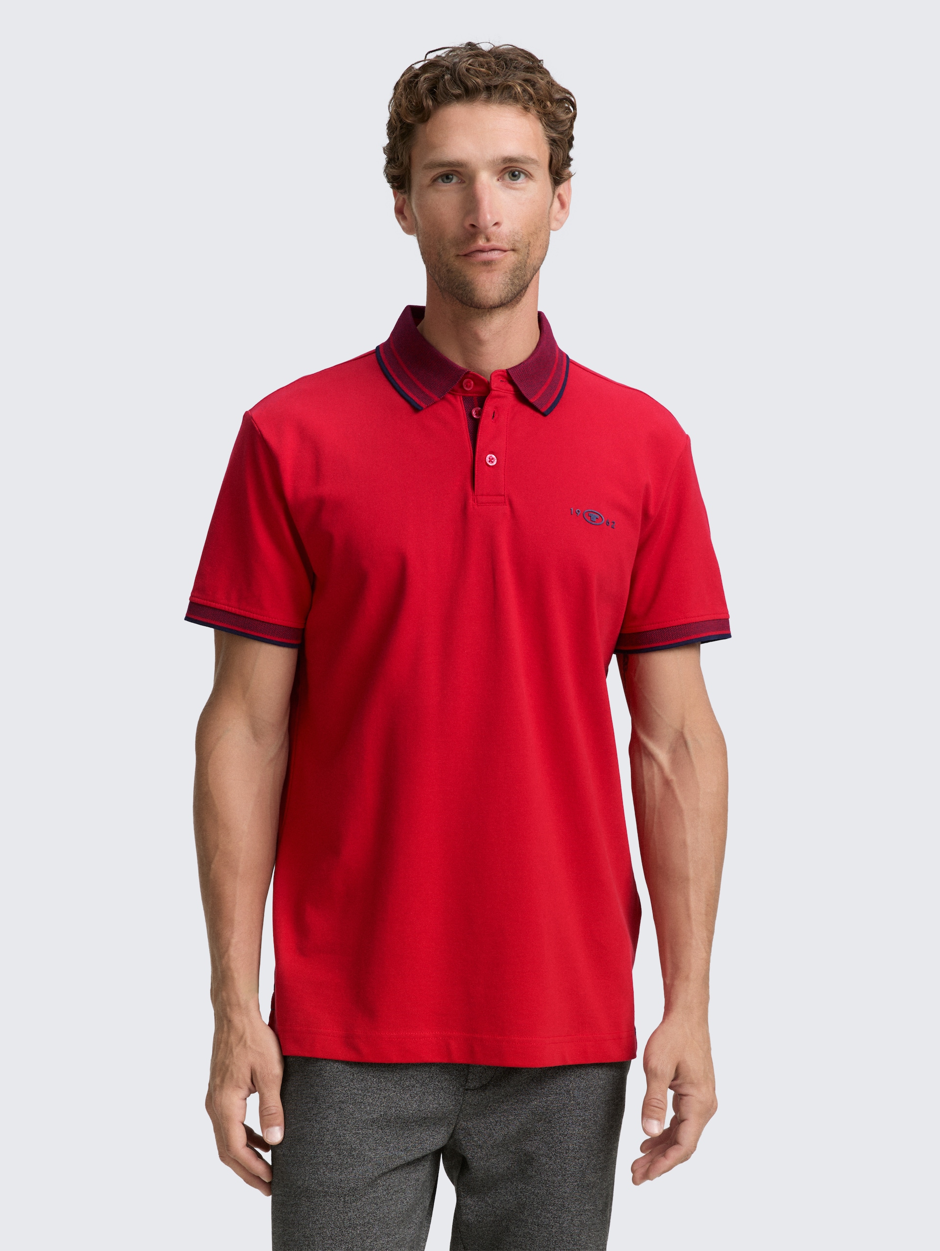Piqué Poloshirt mit Stretch - Samba Red