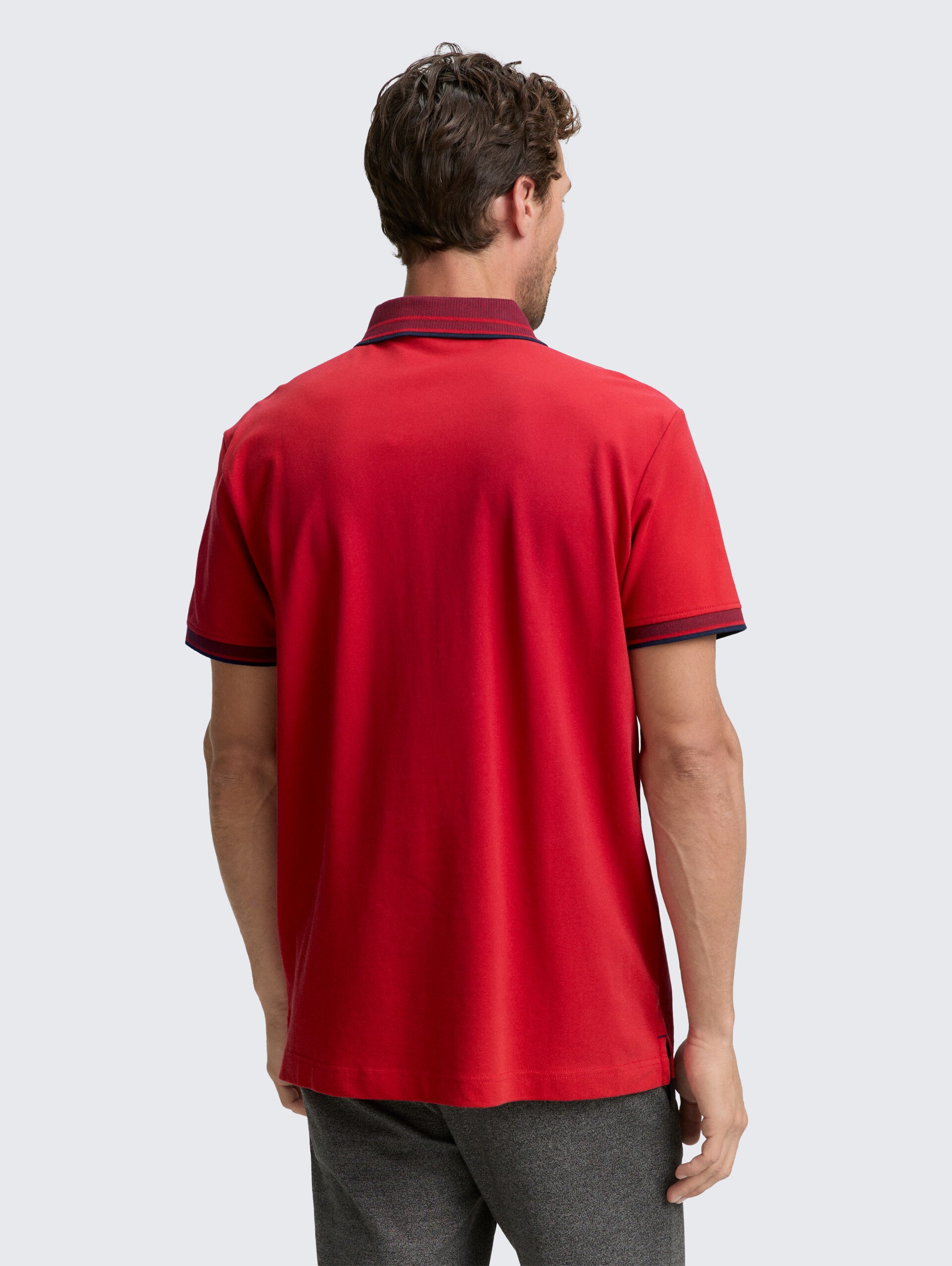 Piqué Poloshirt mit Stretch - Samba Red