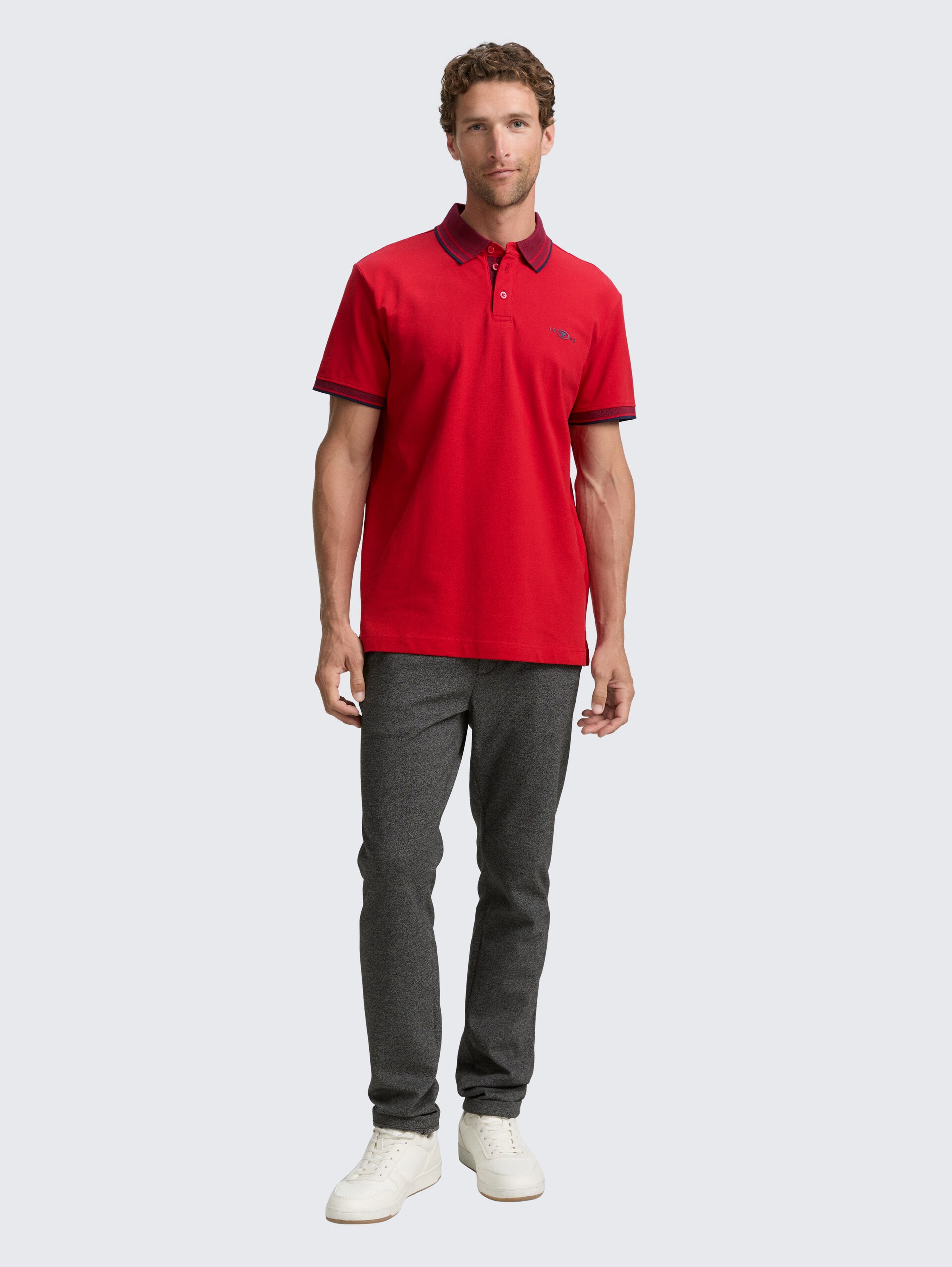 Piqué Poloshirt mit Stretch - Samba Red