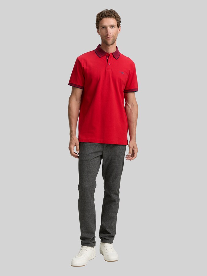 Piqué Poloshirt mit Stretch von Men, Samba Red