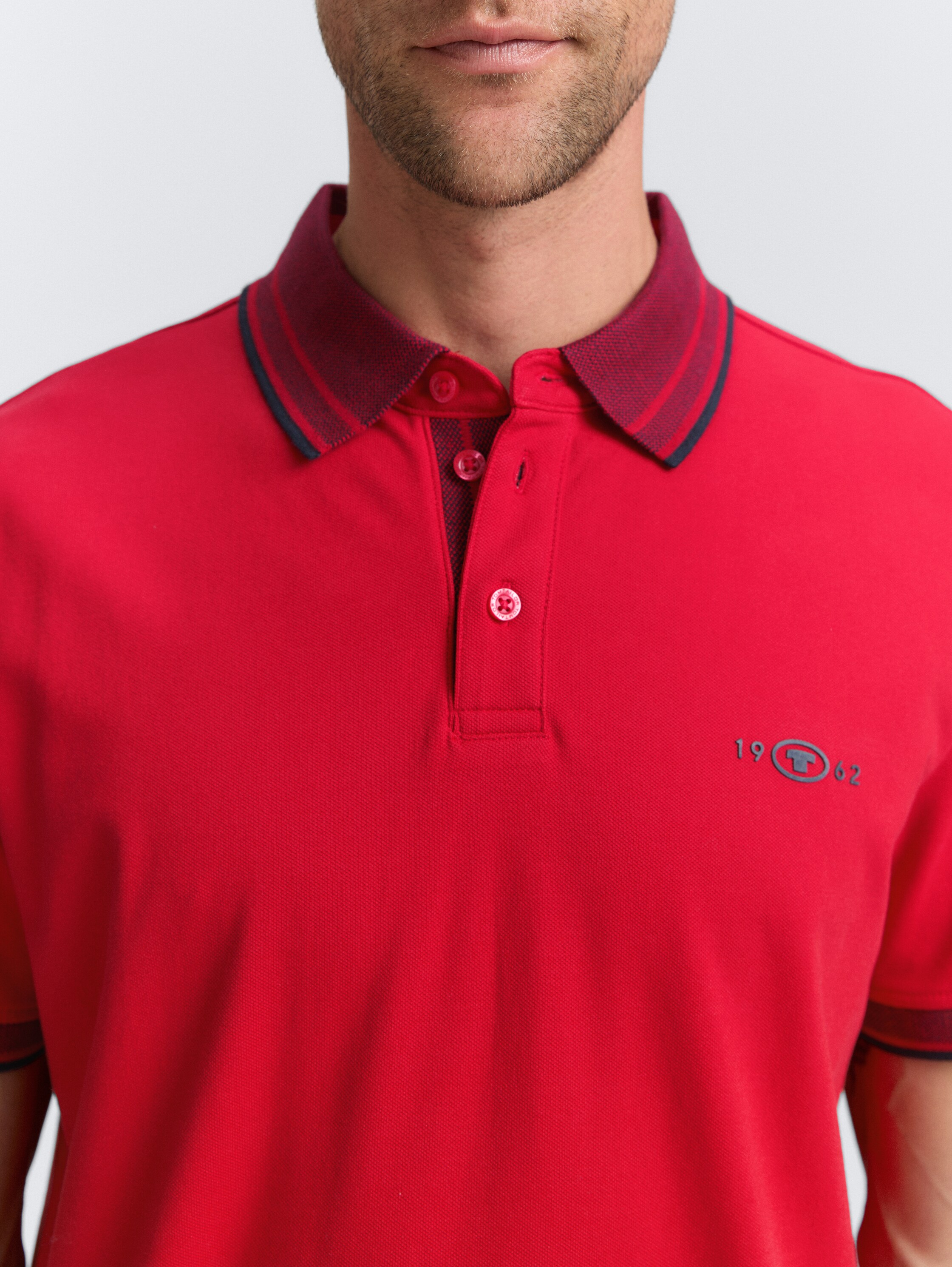 Piqué Poloshirt mit Stretch - samba_red - 
