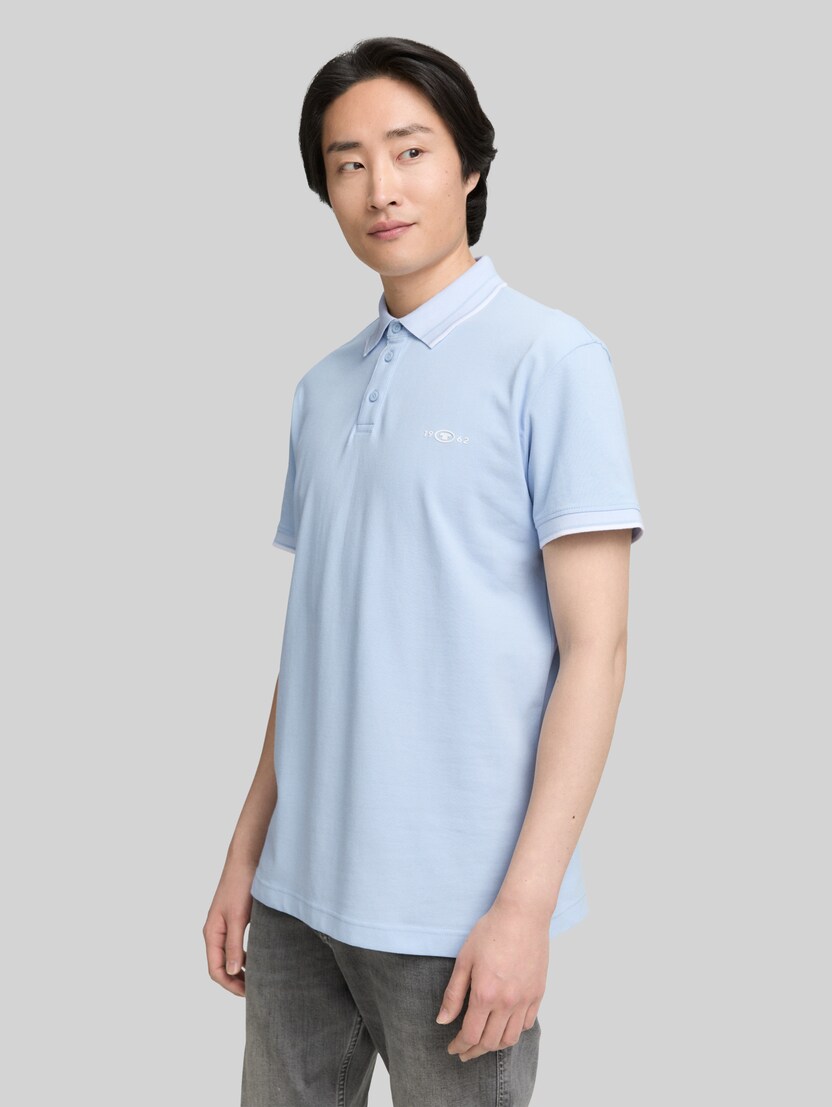 Piqué Poloshirt mit Stretch von Men, Light Metal Blue
