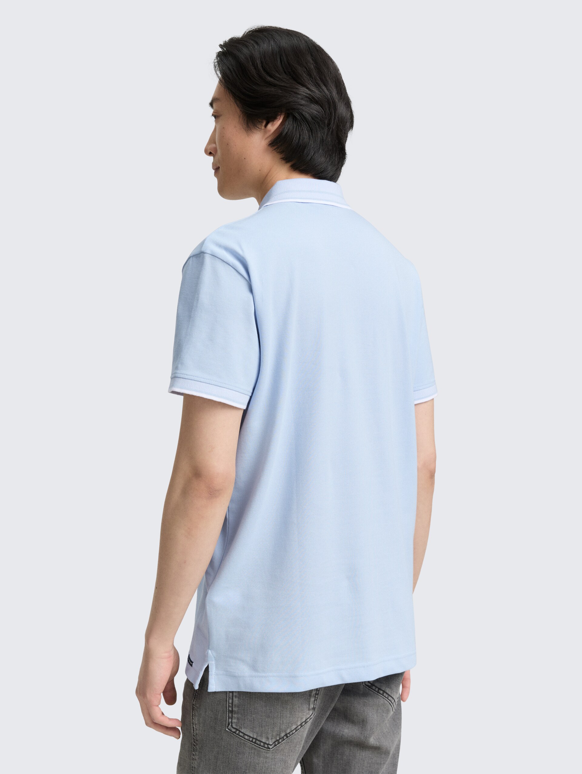 Piqué Poloshirt mit Stretch - Light Metal Blue