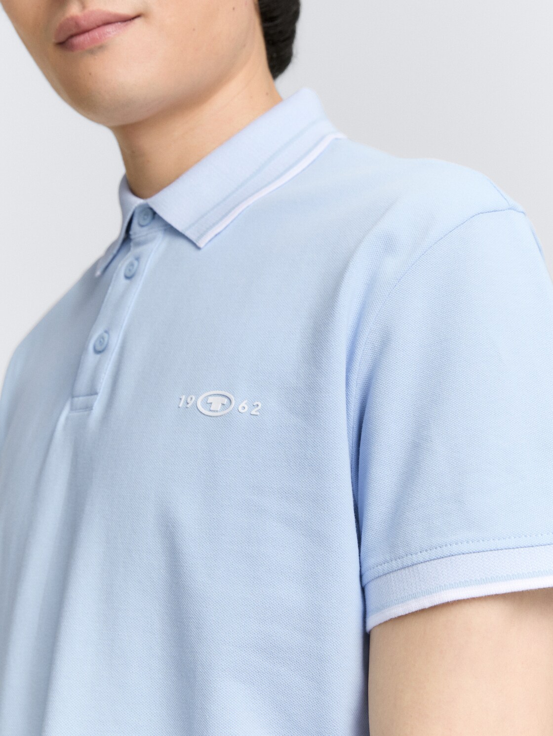 Piqué Poloshirt mit Stretch - Light Metal Blue