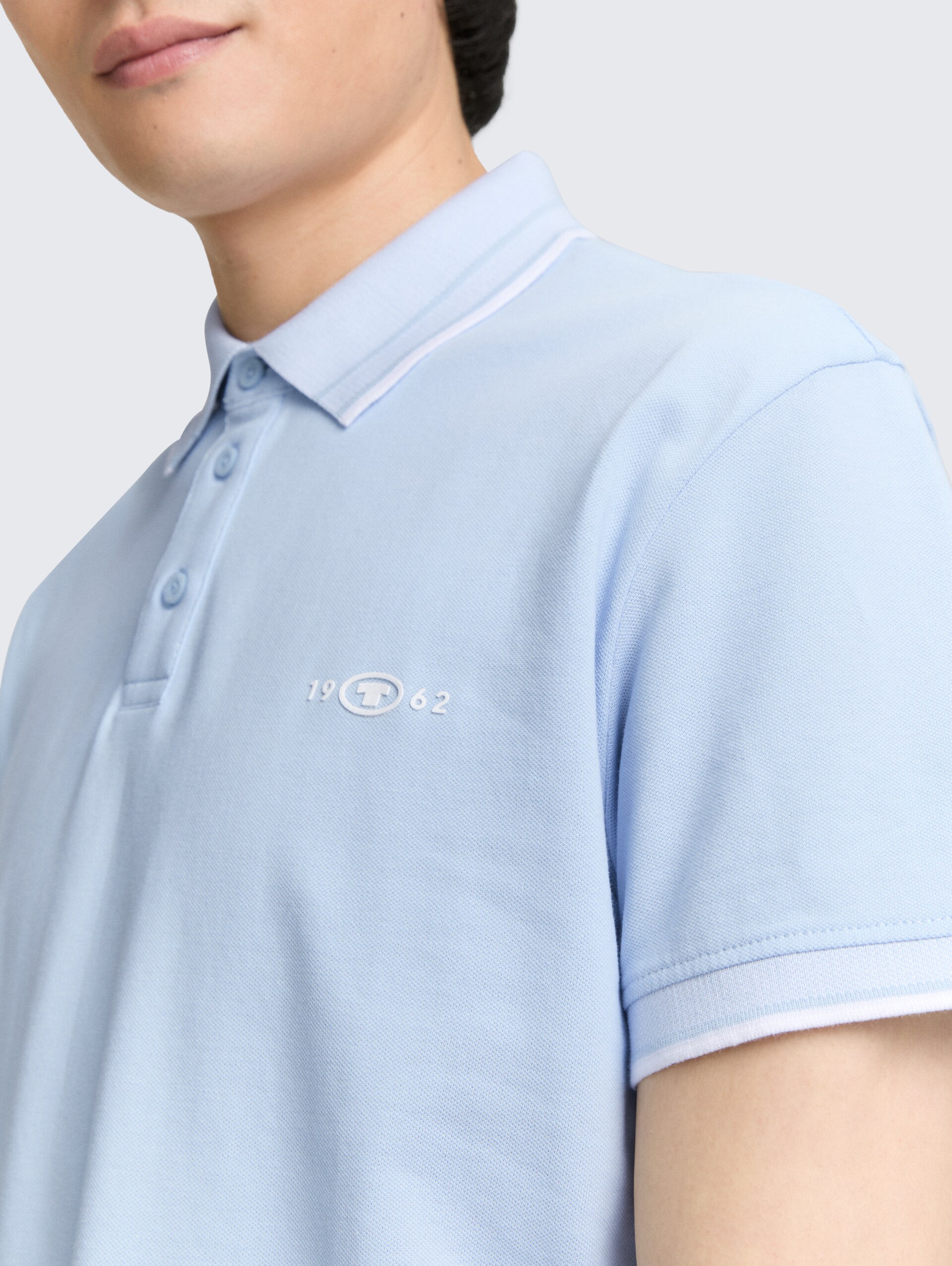 Piqué Poloshirt mit Stretch - Light Metal Blue