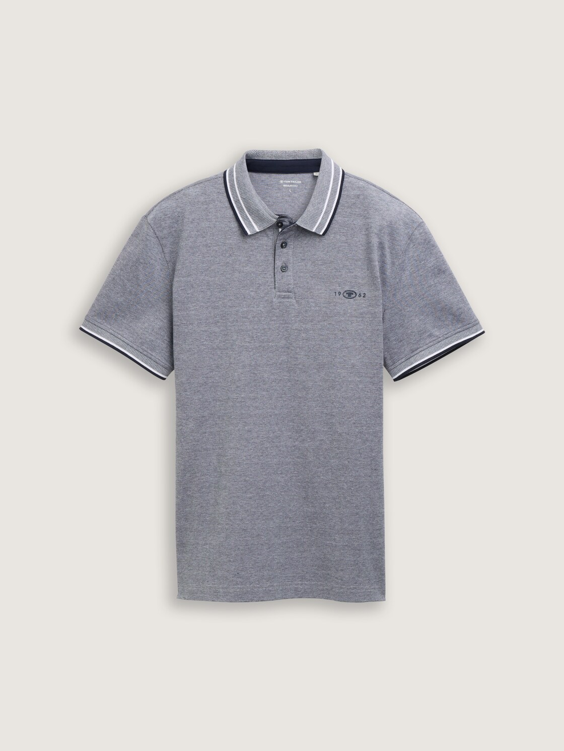 Piqué Poloshirt mit Stretch - navy white two tone pique