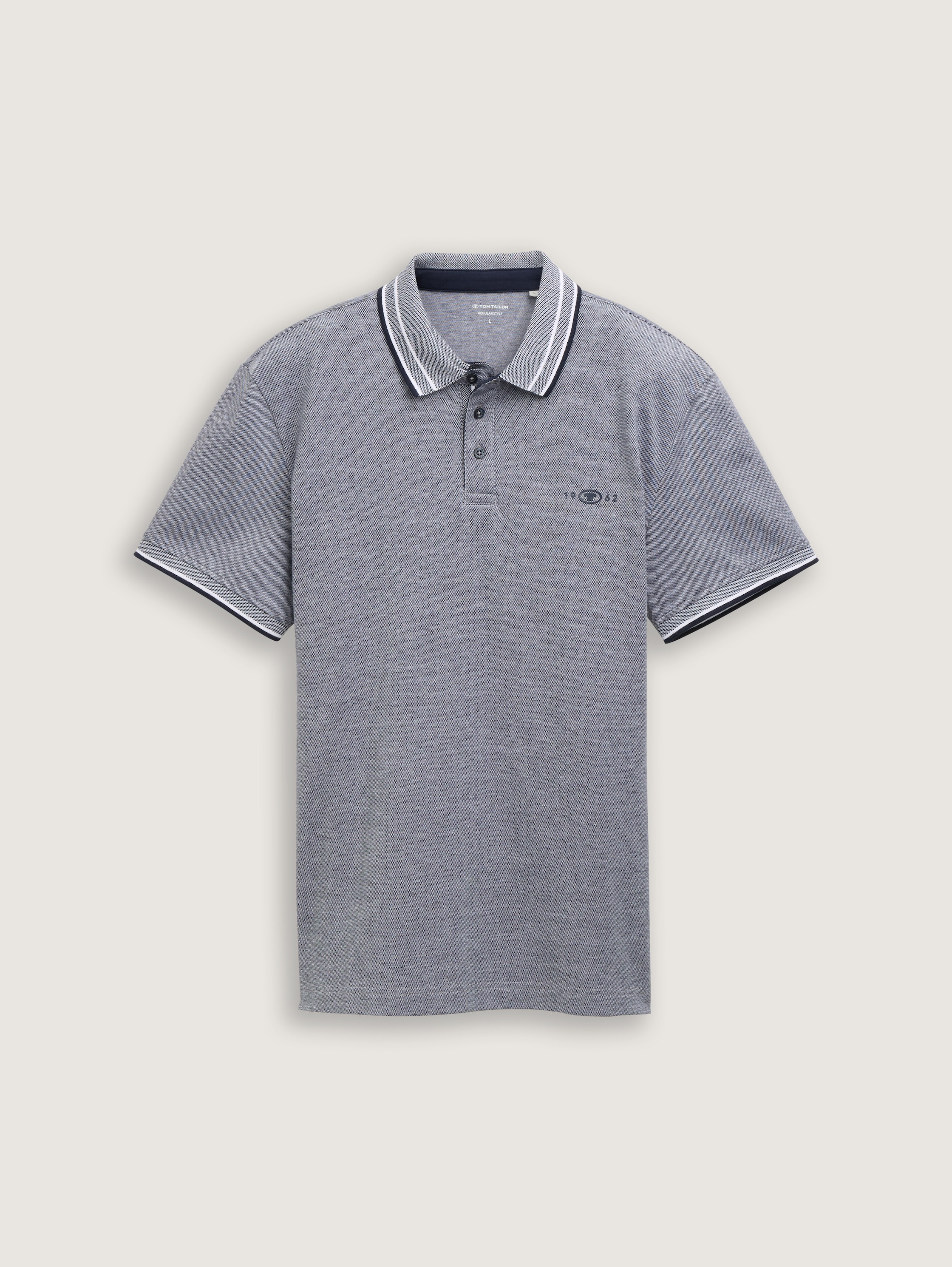 Piqué Poloshirt mit Stretch - navy_white_two_tone_pique - 