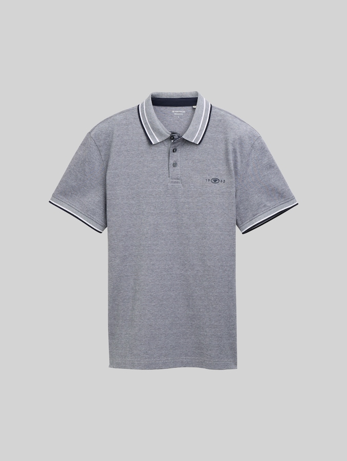 Piqué Poloshirt mit Stretch von Men, navy white two tone pique
