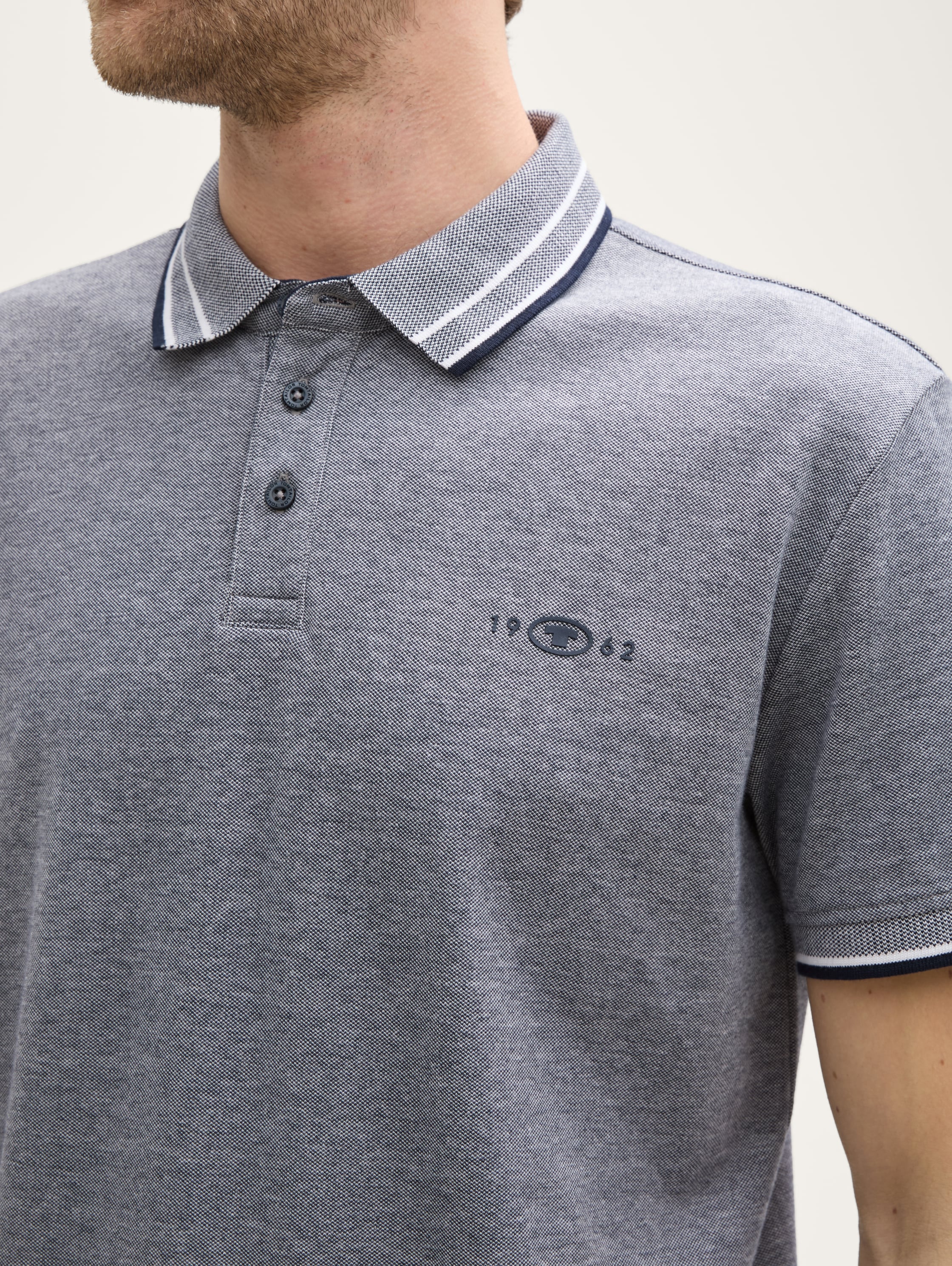 Piqué Poloshirt mit Stretch - navy_white_two_tone_pique - 