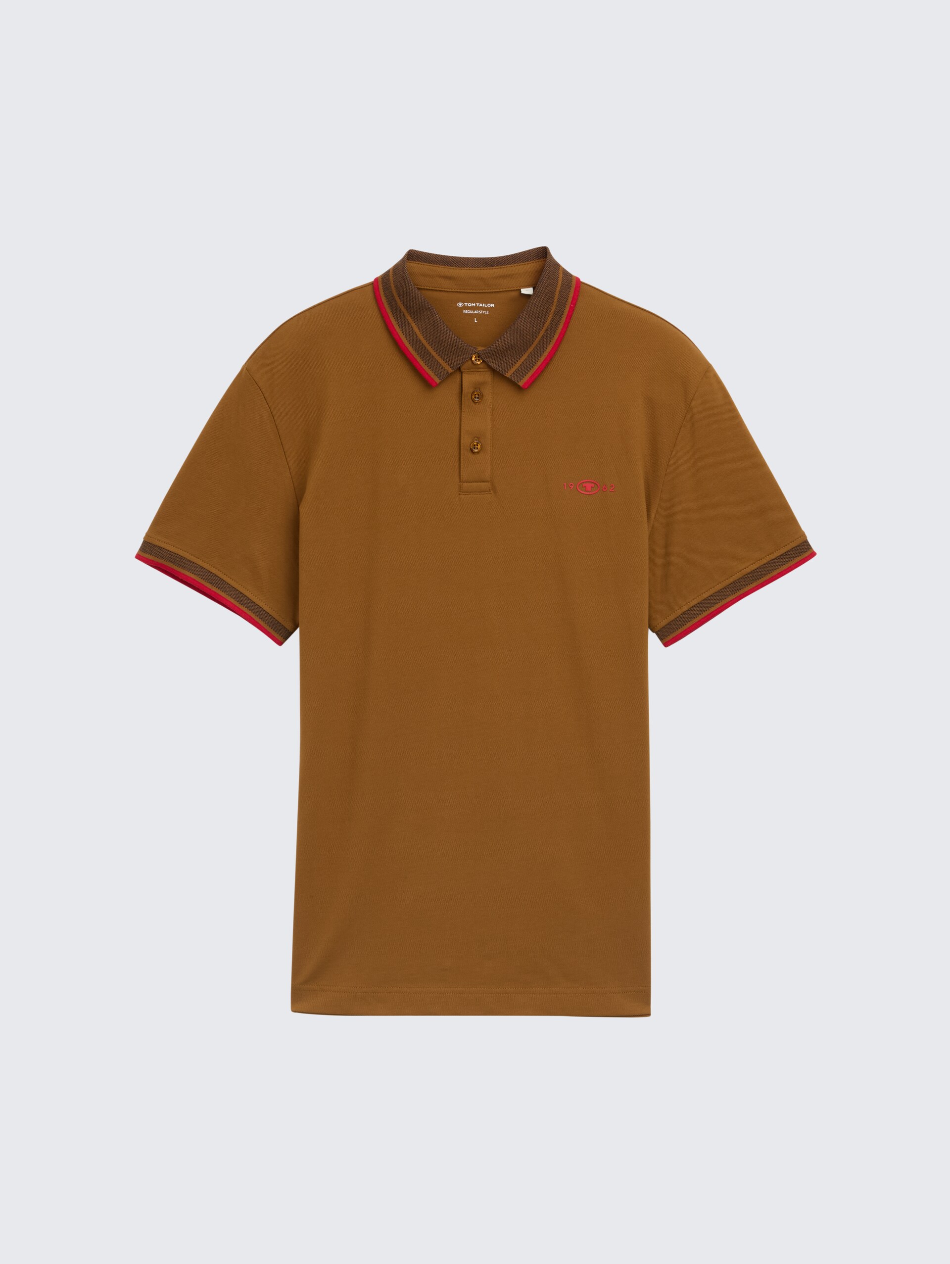 Piqué Poloshirt mit Stretch - deep cognac